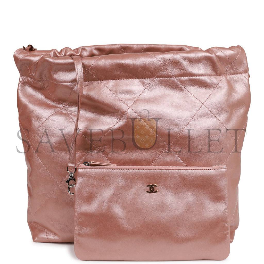 Ch*el small 22 bag copper calfskin rose gold hardware (37*35*7cm)