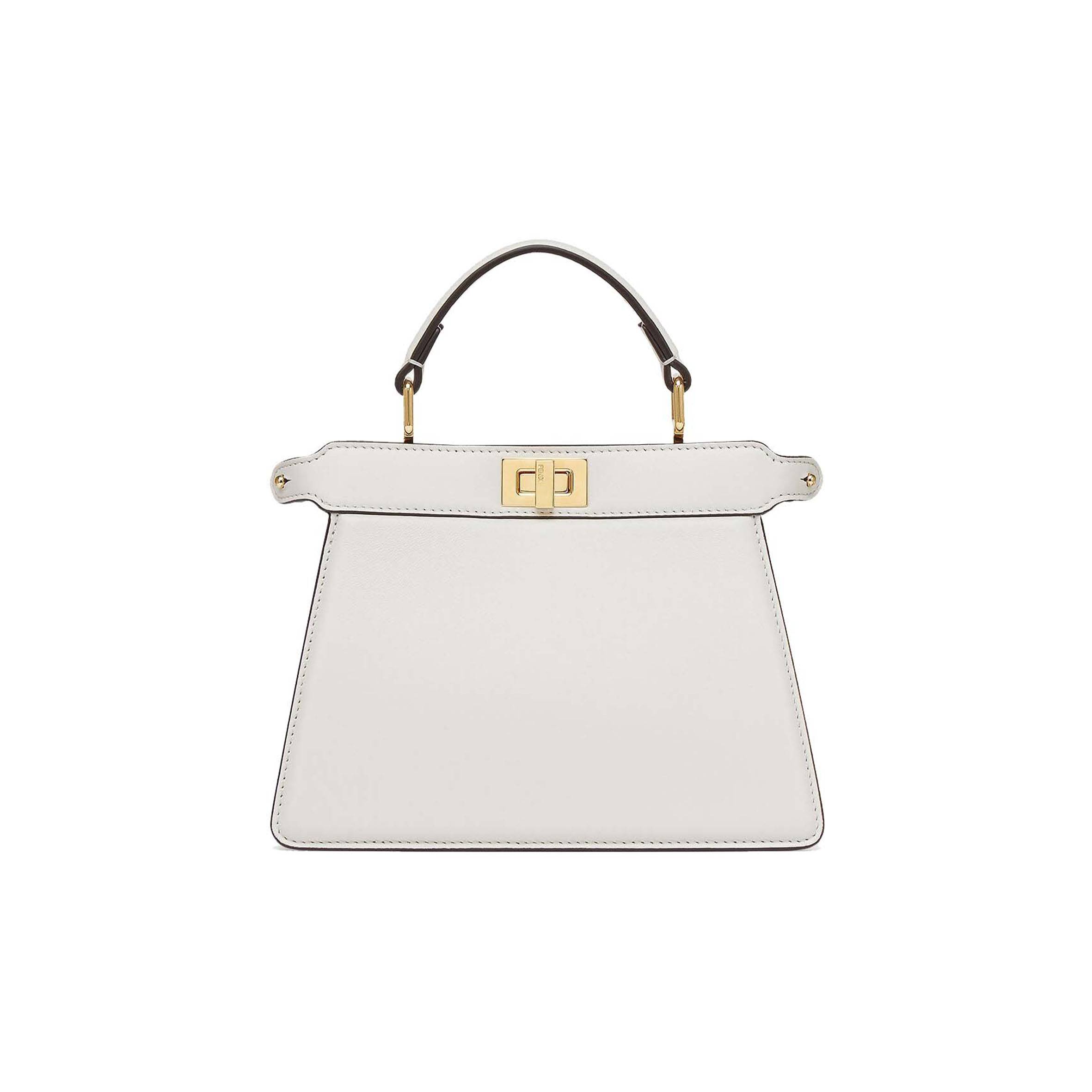 F**di peekaboo iseeu petite - white padded nappa leather bag 8bn335abvef0qvl (20*15.5*11cm)