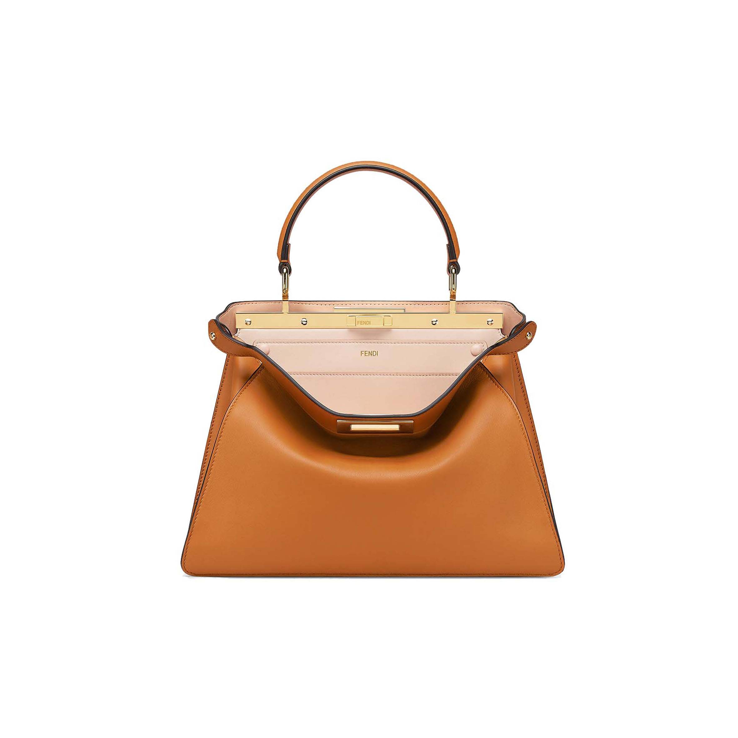 F**di peekaboo iseeu medium - brown leather bag 8bn321a6v3f1d48 (33.5*25.5*13cm)