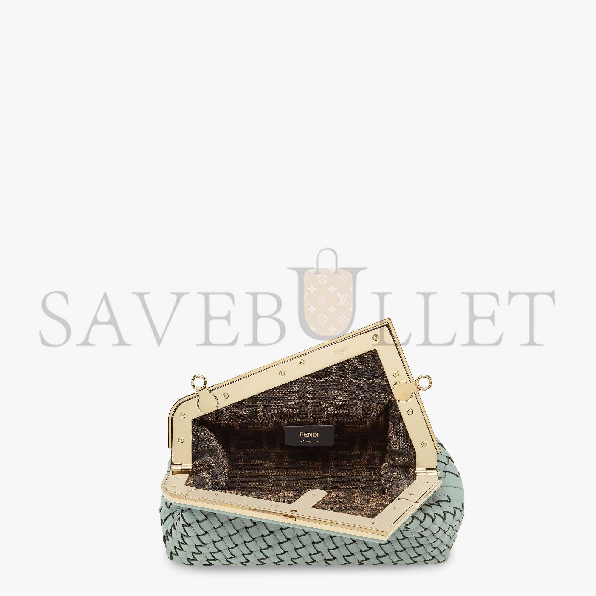 F**di first small - mint green leather interlace bag 8bp129aloxf03hw (26*18*9.5cm)