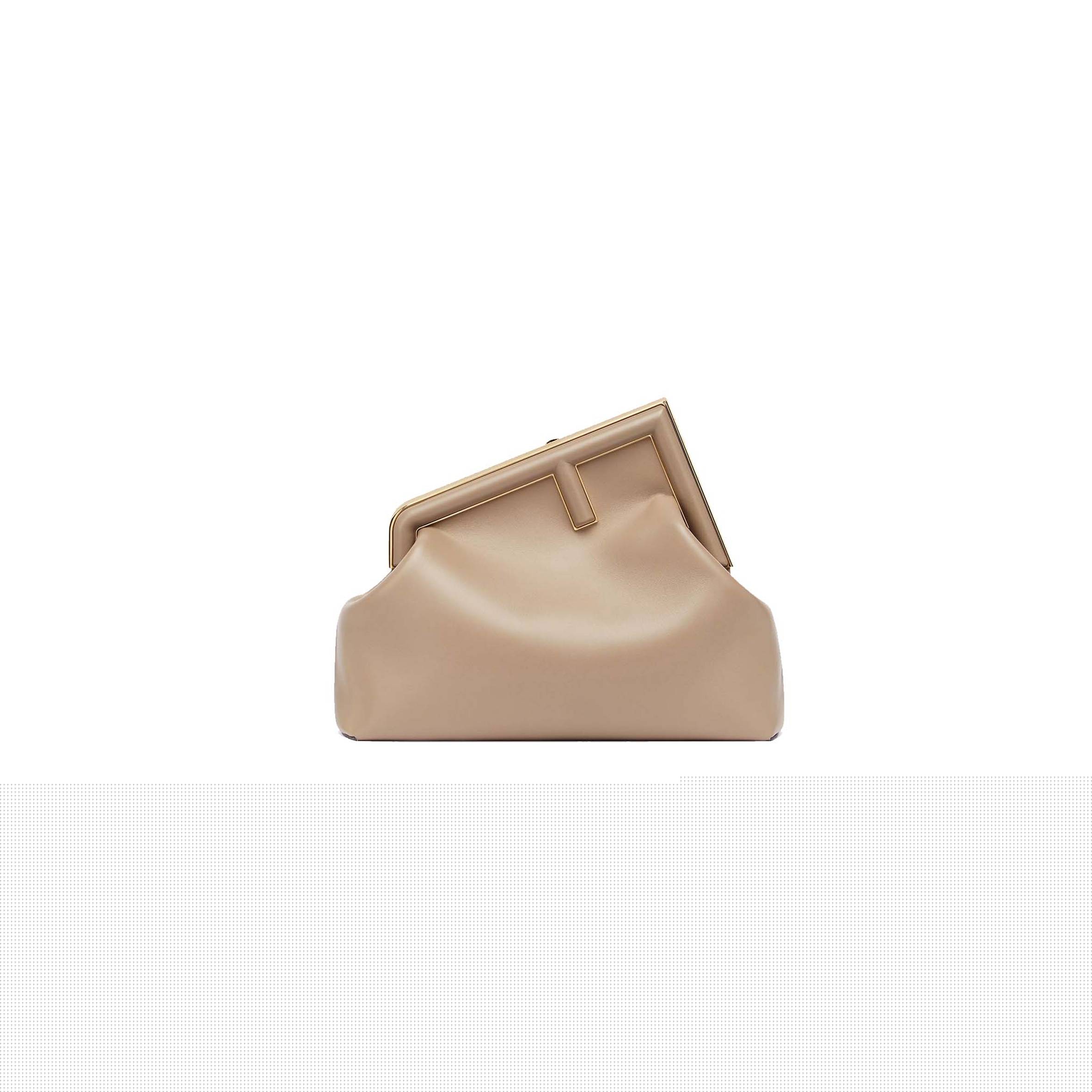 F**di first medium - dove gray leather bag 8bp127abvef0e65 (32.5*23.5*15cm)