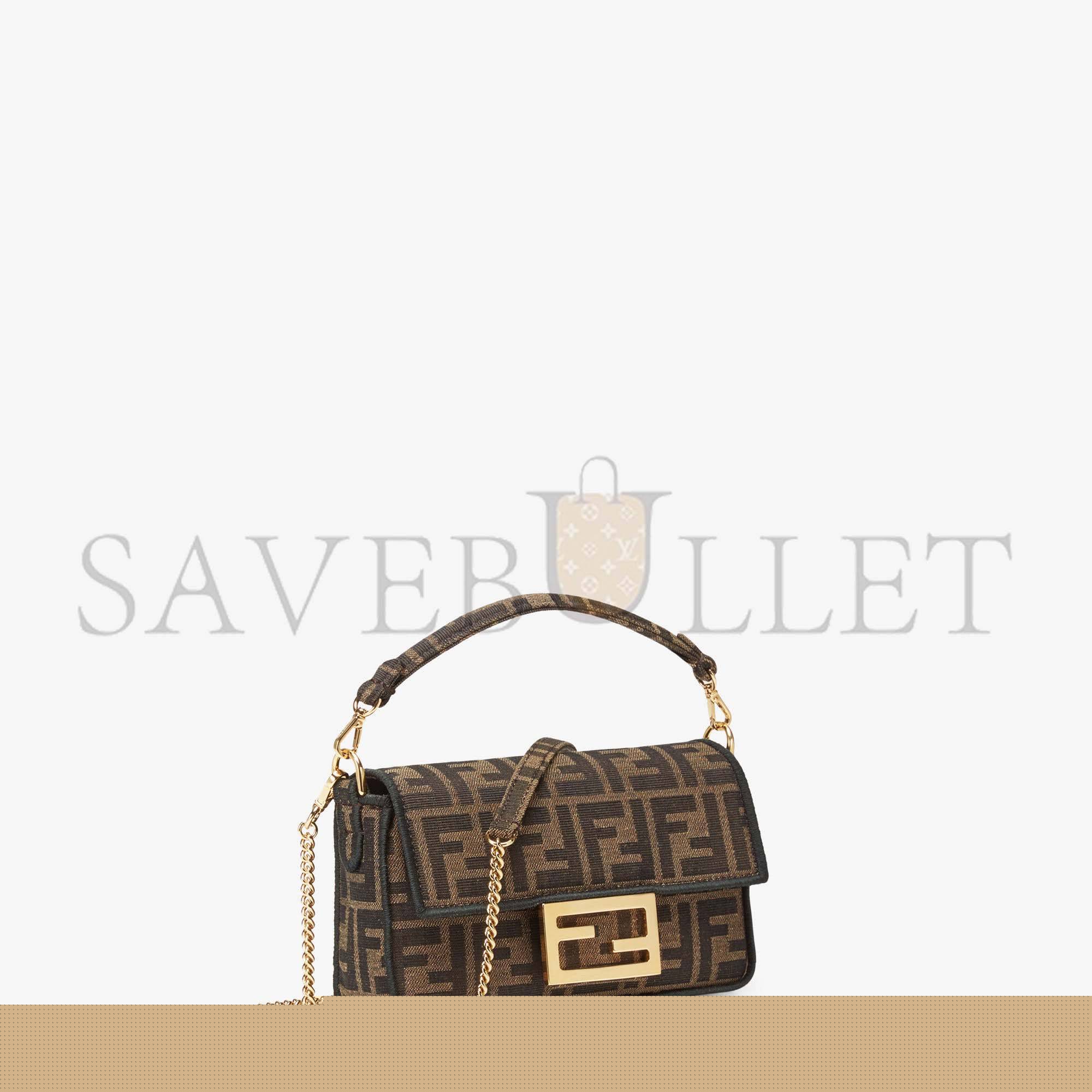 F**di baguette mini - jacquard ff fabric bag 8bs017a6v5f17u4 (19*11.5*4cm)