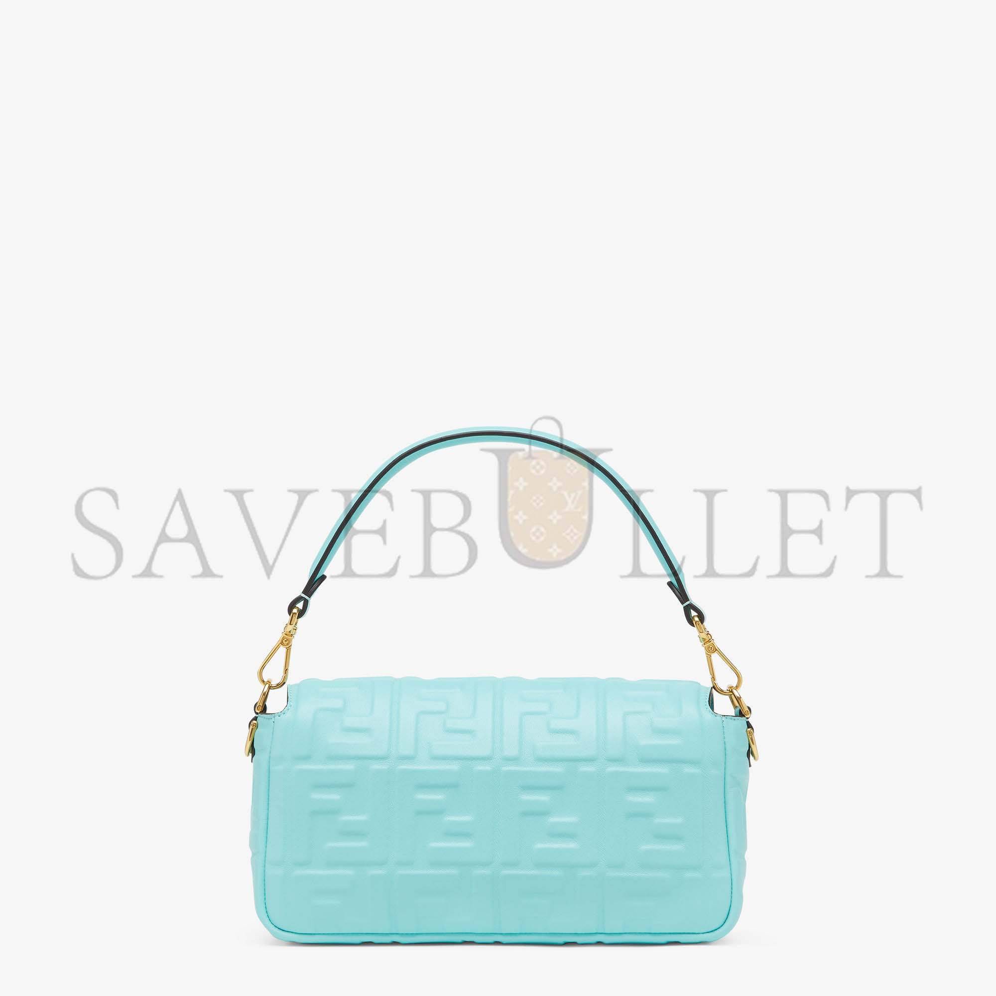 F**di baguette - turquoise nappa leather bag 8br600a72vf1jty (27*15*6cm)