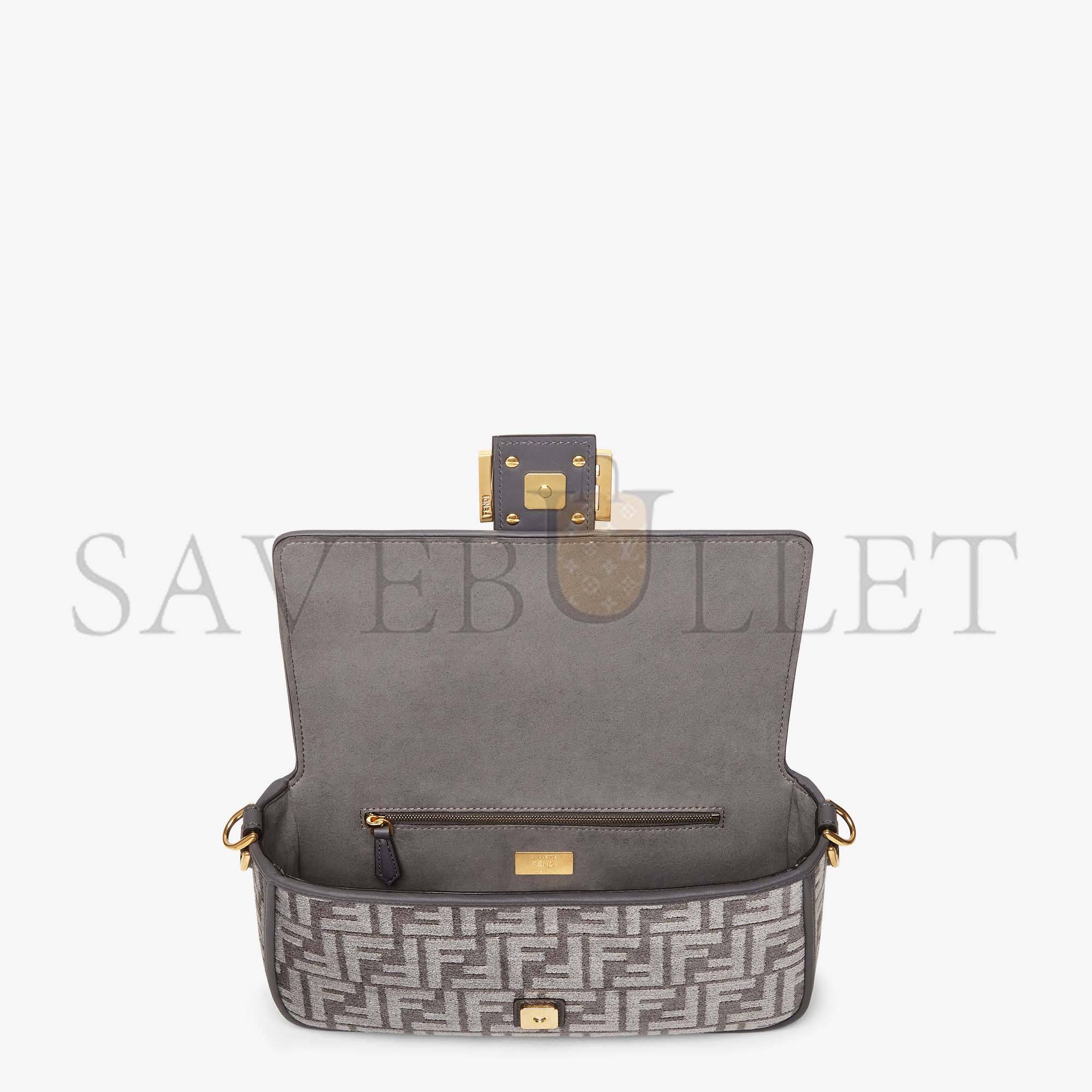 F**di baguette - dark gray ff tapestry fabric bag 8br600alunf1j41 (27*15*6cm)