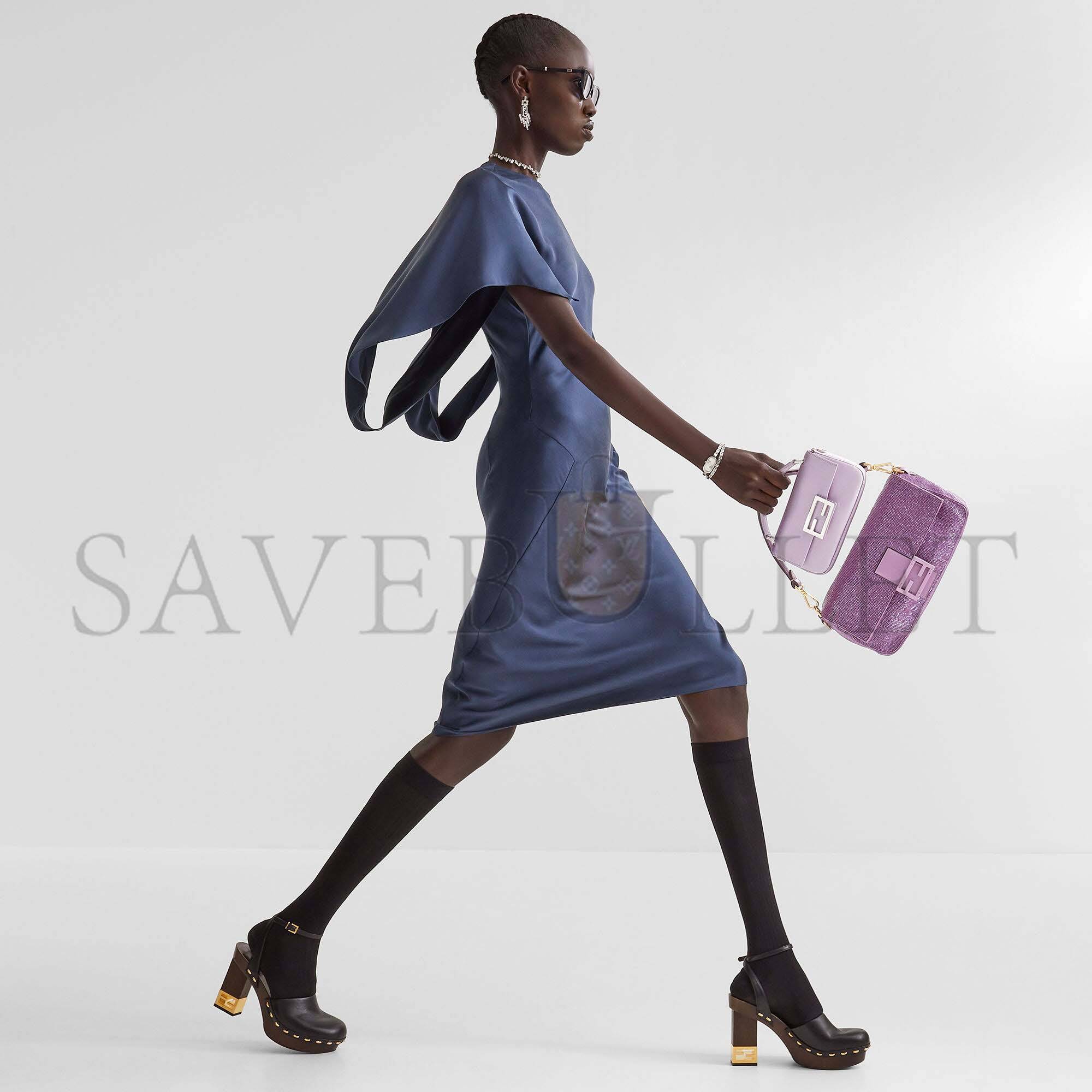 F**di baguette - re-edition bag in lilac beads 8br600am2lf1jco (27*15*6cm)