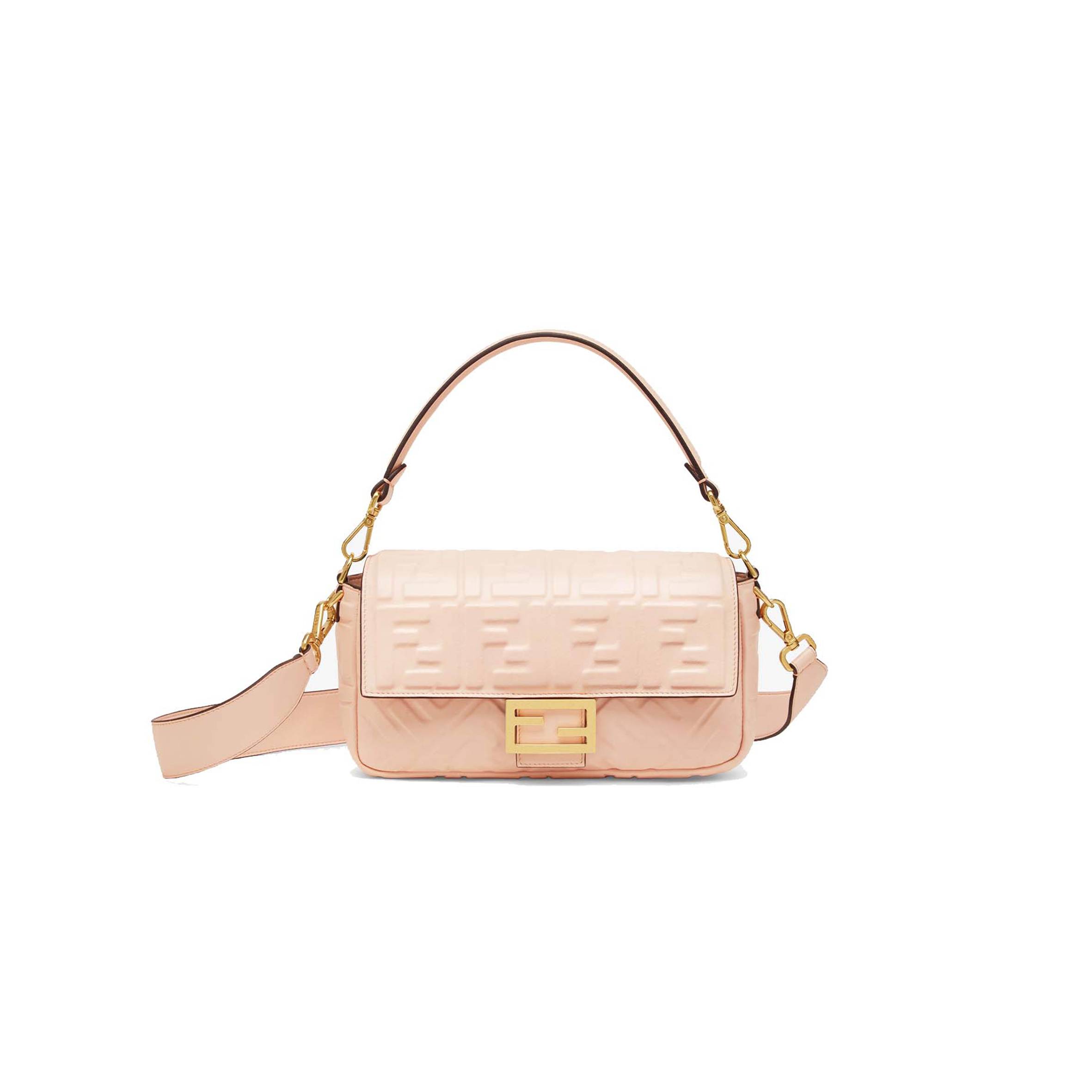 F**di baguette - pale pink nappa leather bag 8br600a72vf171m (27*15*6cm)