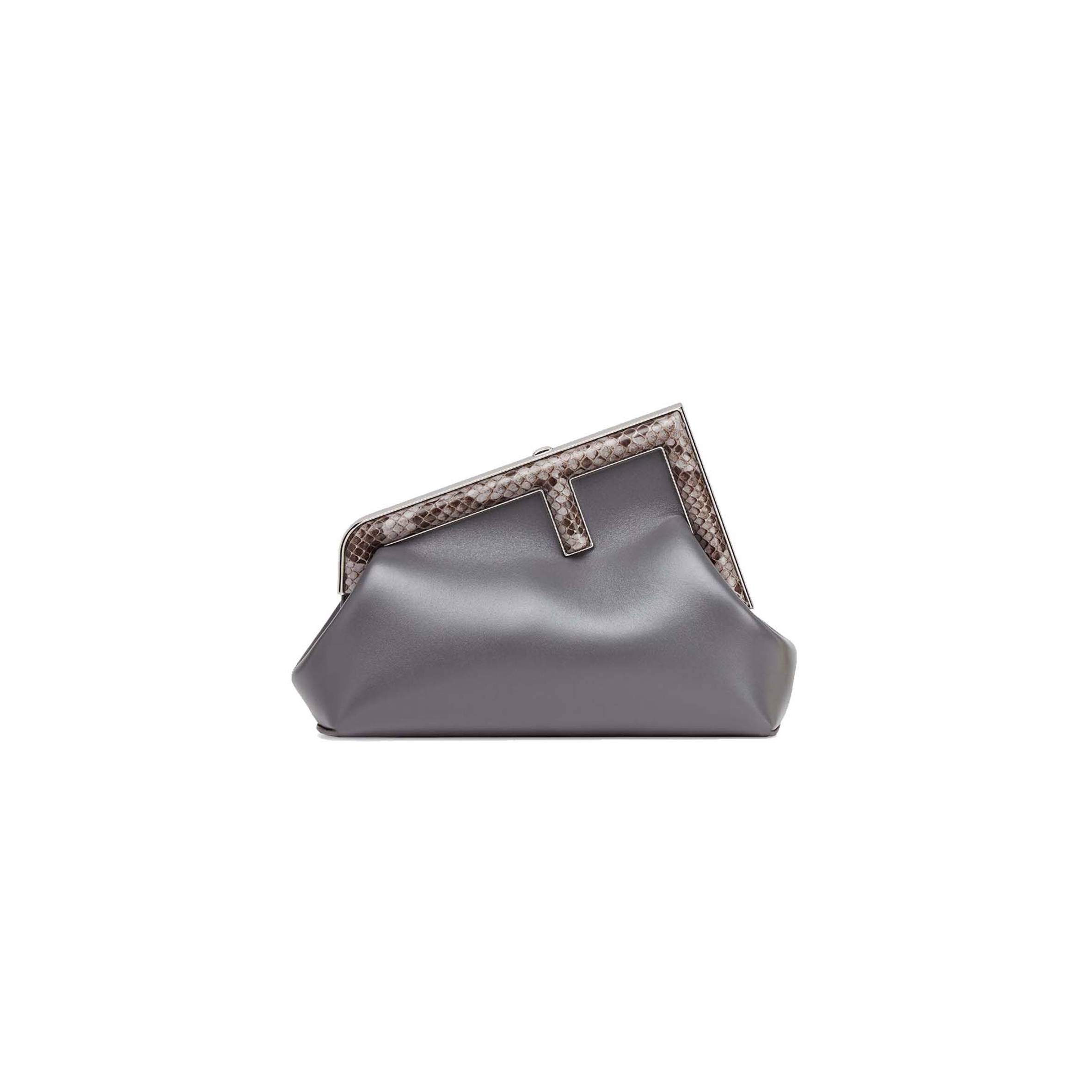F**di first small - python and dark gray leather bag 8bp129agwrf1i00 (26*18*9.5cm)