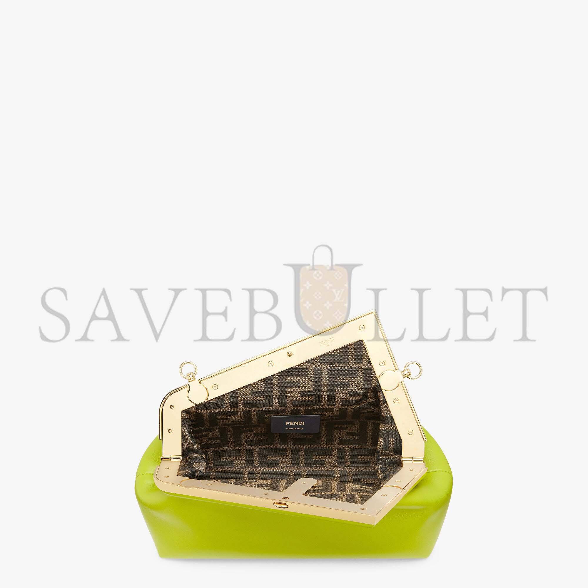 F**di first small - acid green leather bag 8bp129abvef1jcp (26*18*9.5cm)