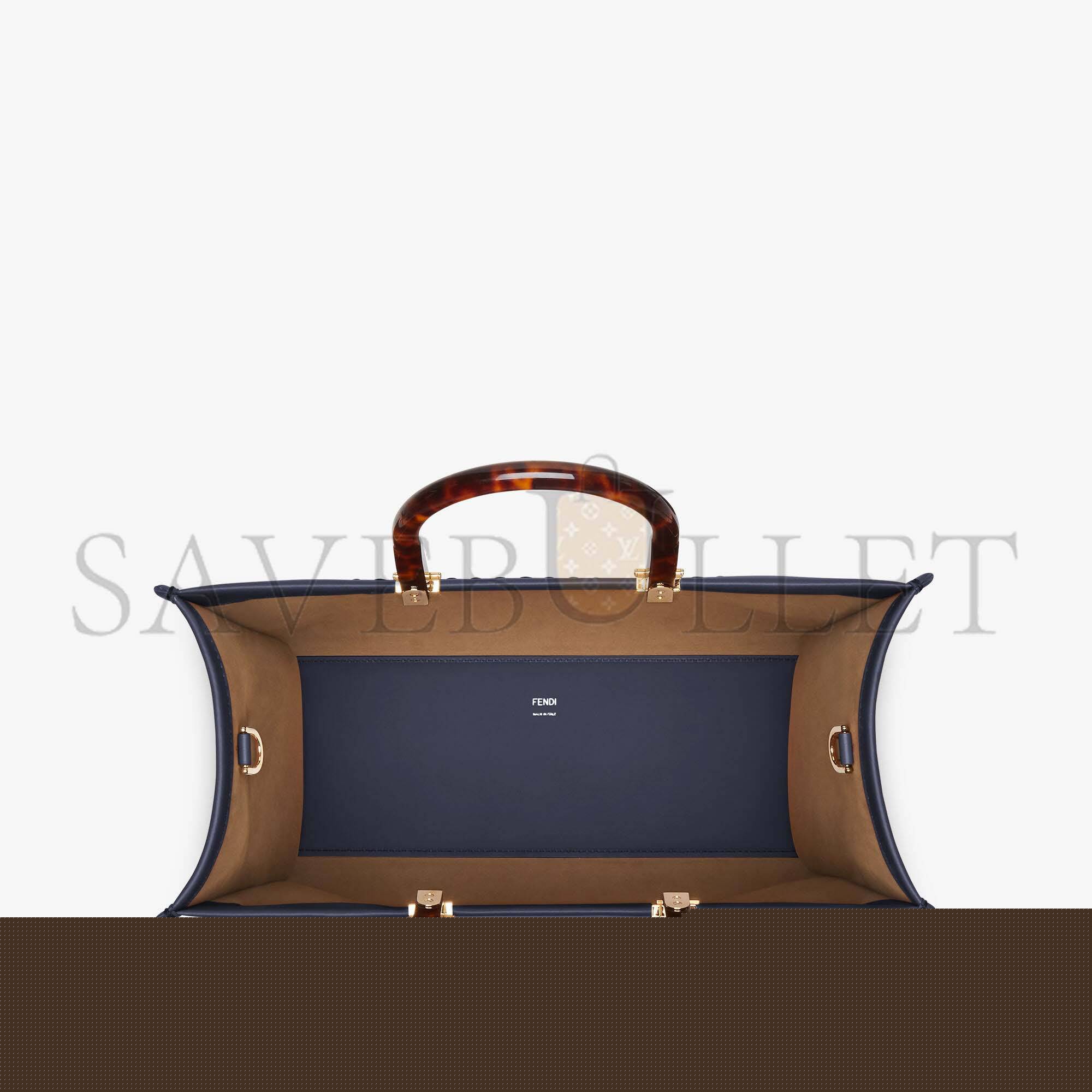 F**di sunshine medium - dark blue leather shopper 8bh386abvlf1998 (35*31*17cm)