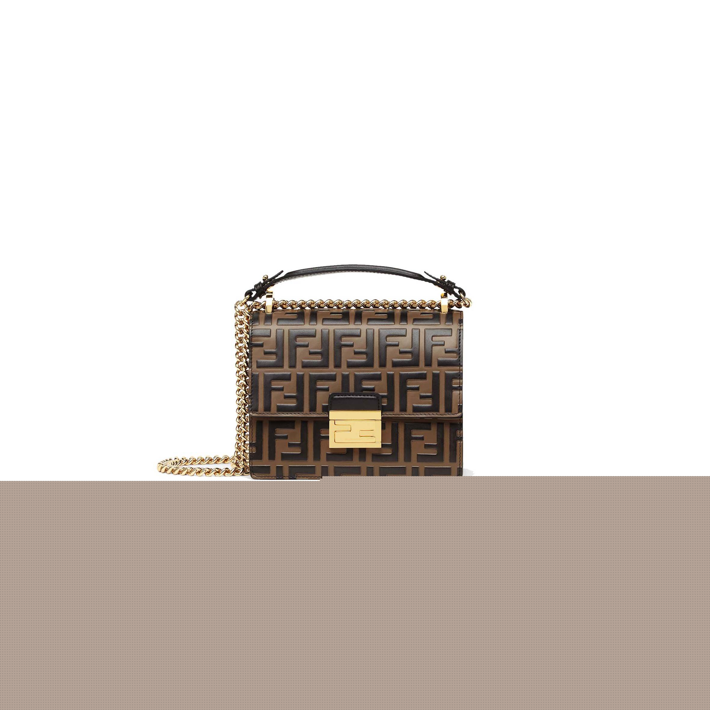 F**di kan u small - brown leather mini-bag 8m0417a659f13vk (19*13*9cm)