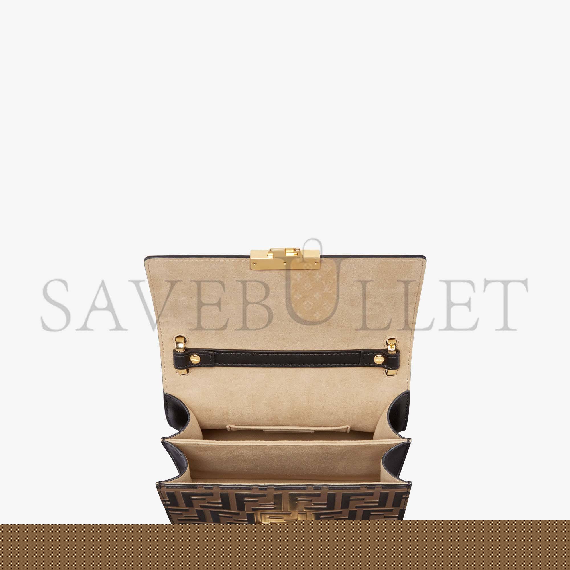 F**di kan u small - brown leather mini-bag 8m0417a659f13vk (19*13*9cm)