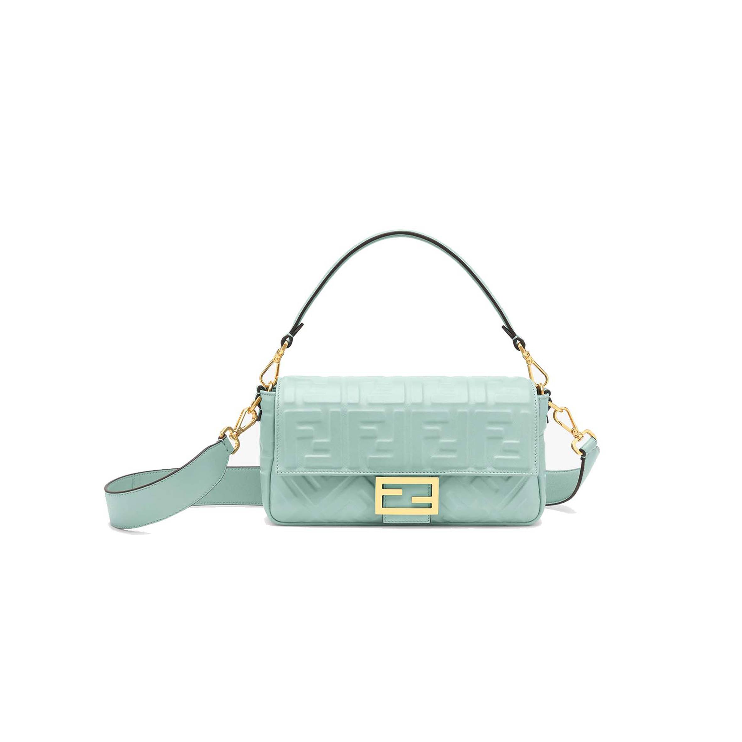 F**di baguette - mint green nappa leather bag 8br600a72vf1iv6 (27*15*6cm)