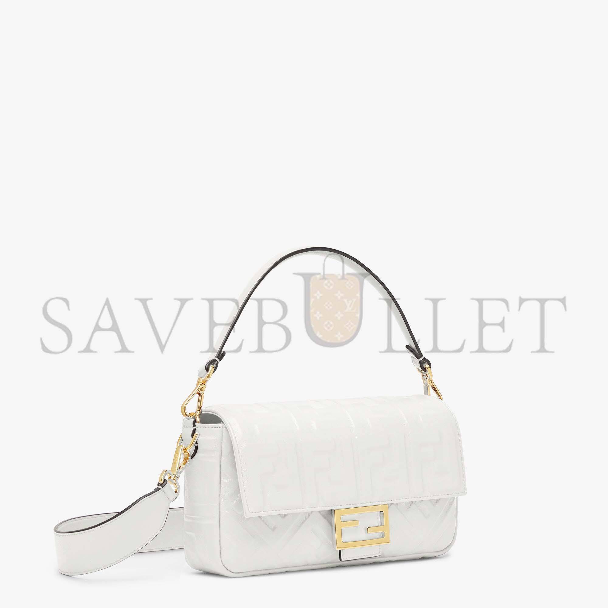 F**di baguette - white leather bag 8br600a72vf15ao (27*15*6cm)