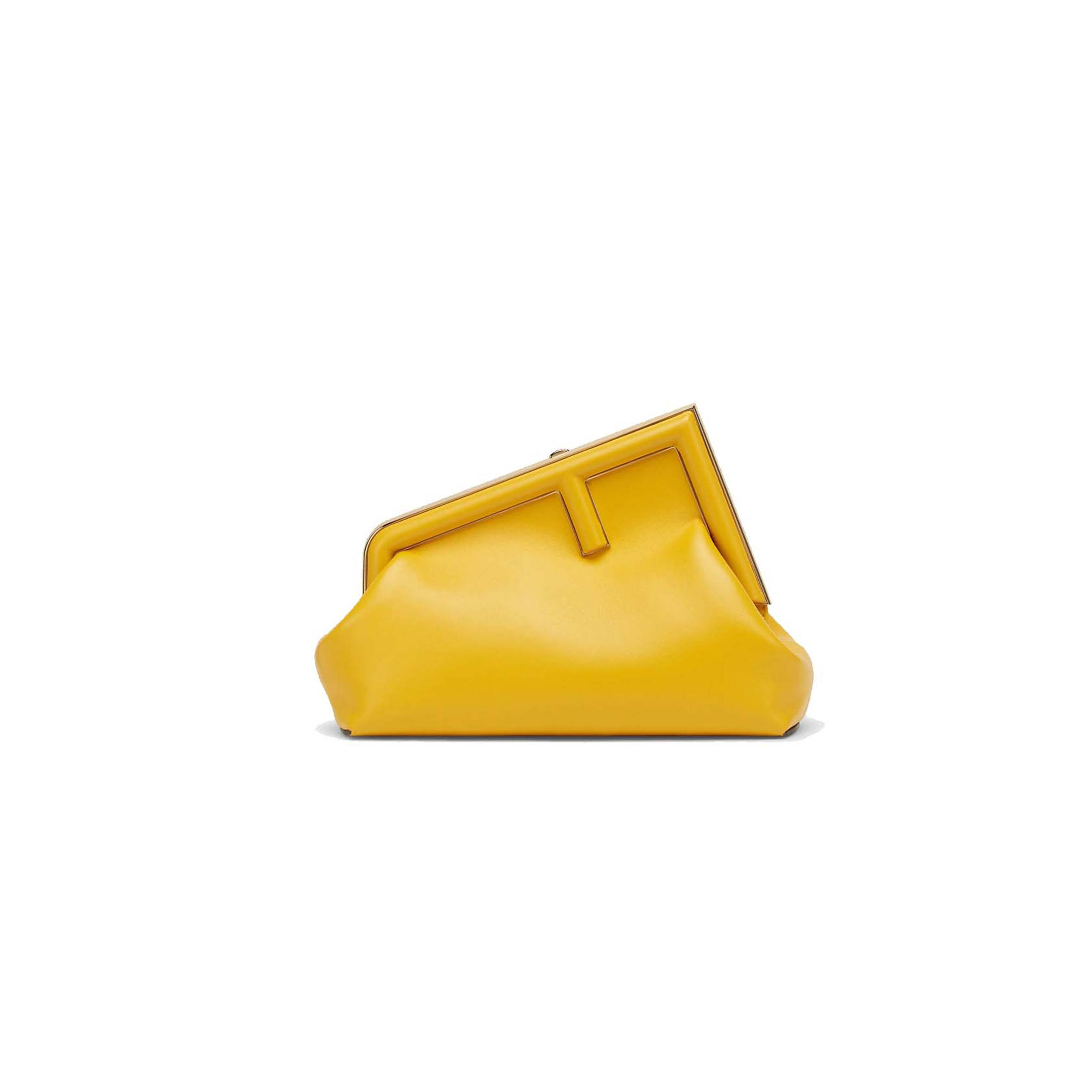 F**di first small - yellow leather bag 8bp129abvef192e (26*18*9.5cm)