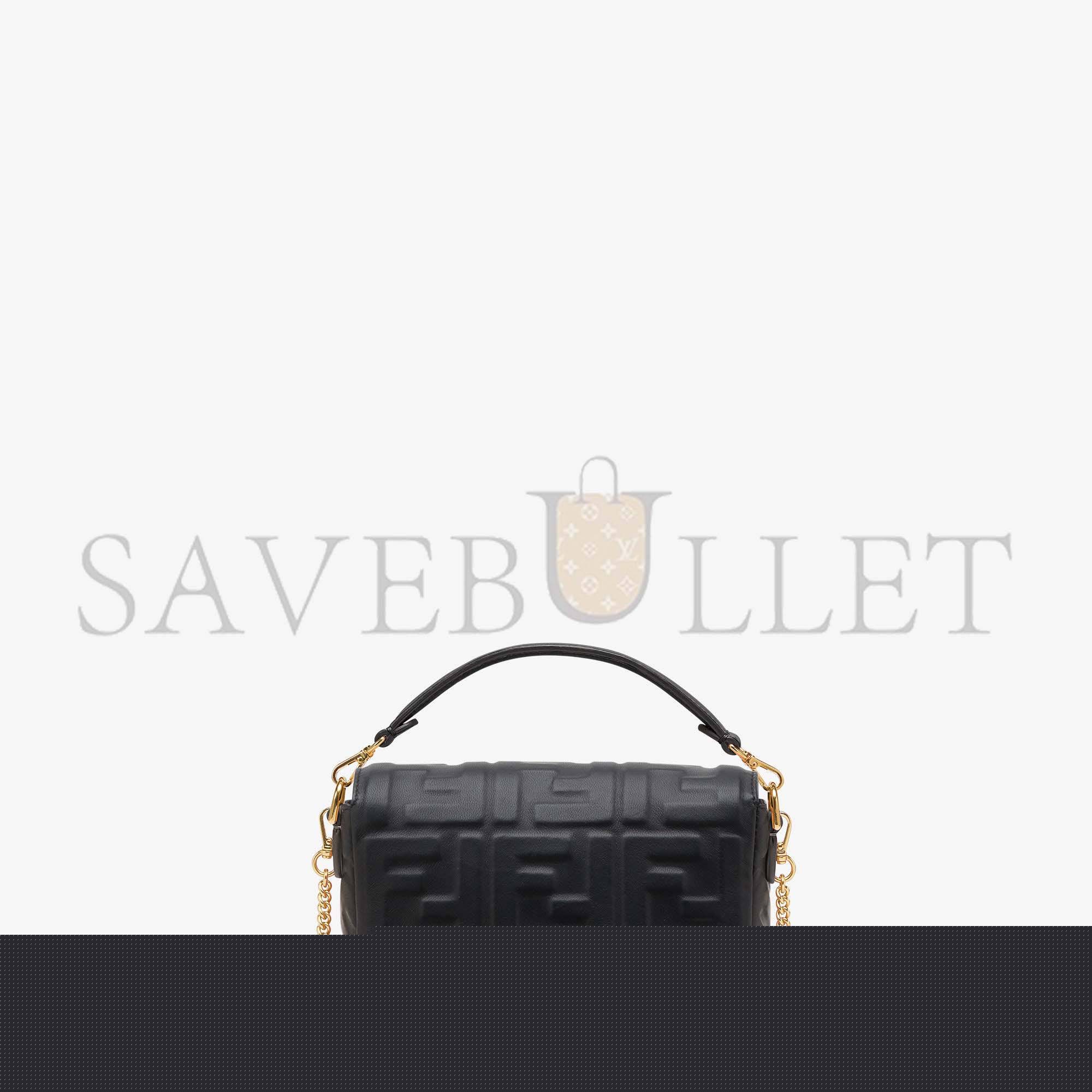 F**di baguette mini - black leather bag 8bs017a72vf15zw (19*11.5*4cm)