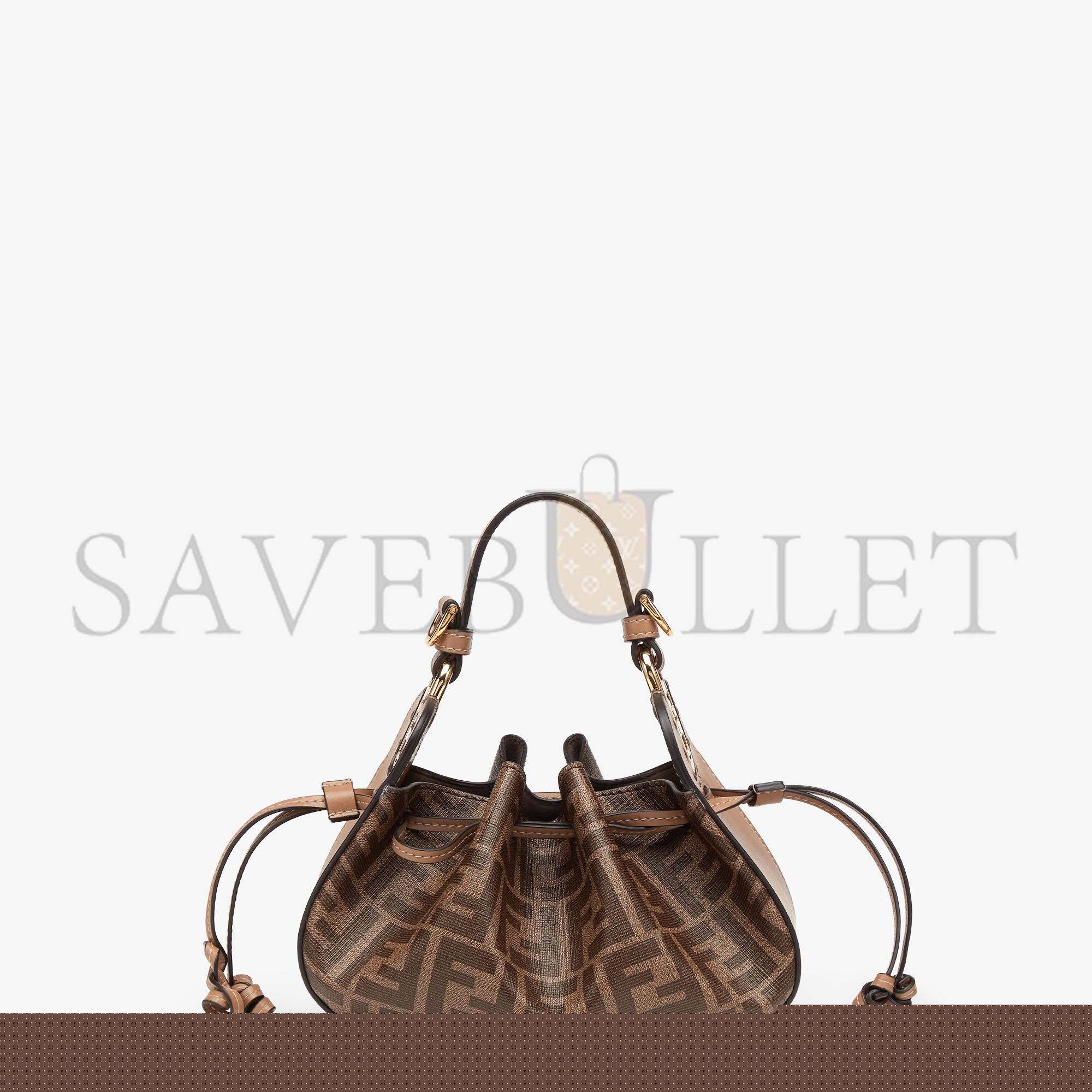 F**di pomodorino - brown ff fabric mini-bag 8bs059ahwvf1ge3 (21.5*17*14cm)