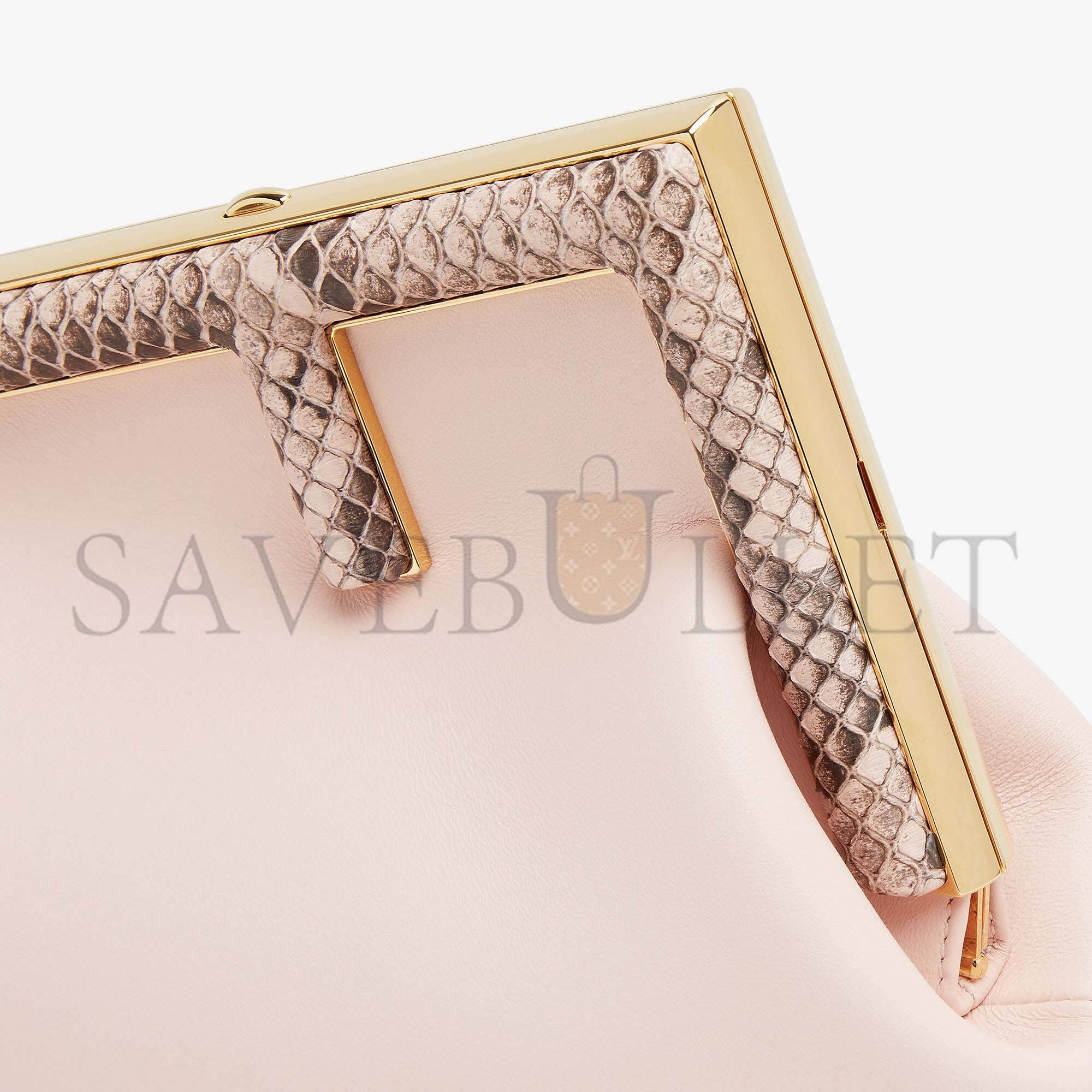 F**di first small - pink leather and python leather bag 8bp129akkuf1hoq (26*18*9.5cm)
