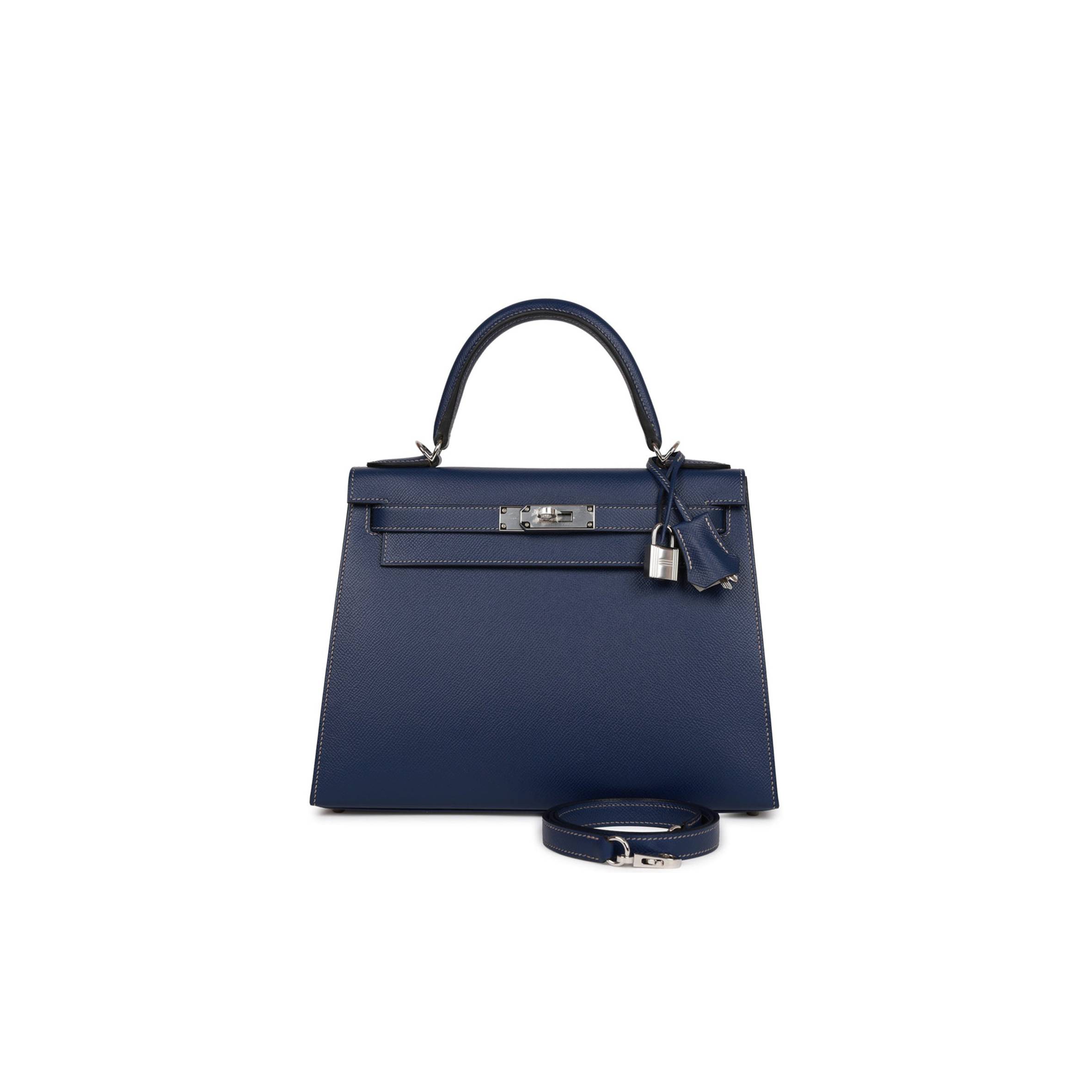 H**mes special order (hss) kelly sellier 28 bleu indigo epsom palladium hardware (28*22*10cm)