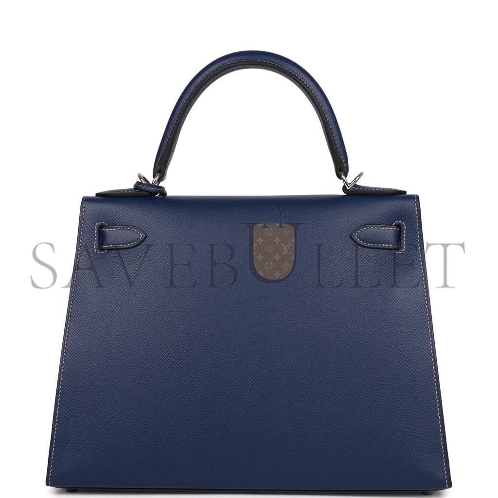 H**mes special order (hss) kelly sellier 28 bleu indigo epsom palladium hardware (28*22*10cm)