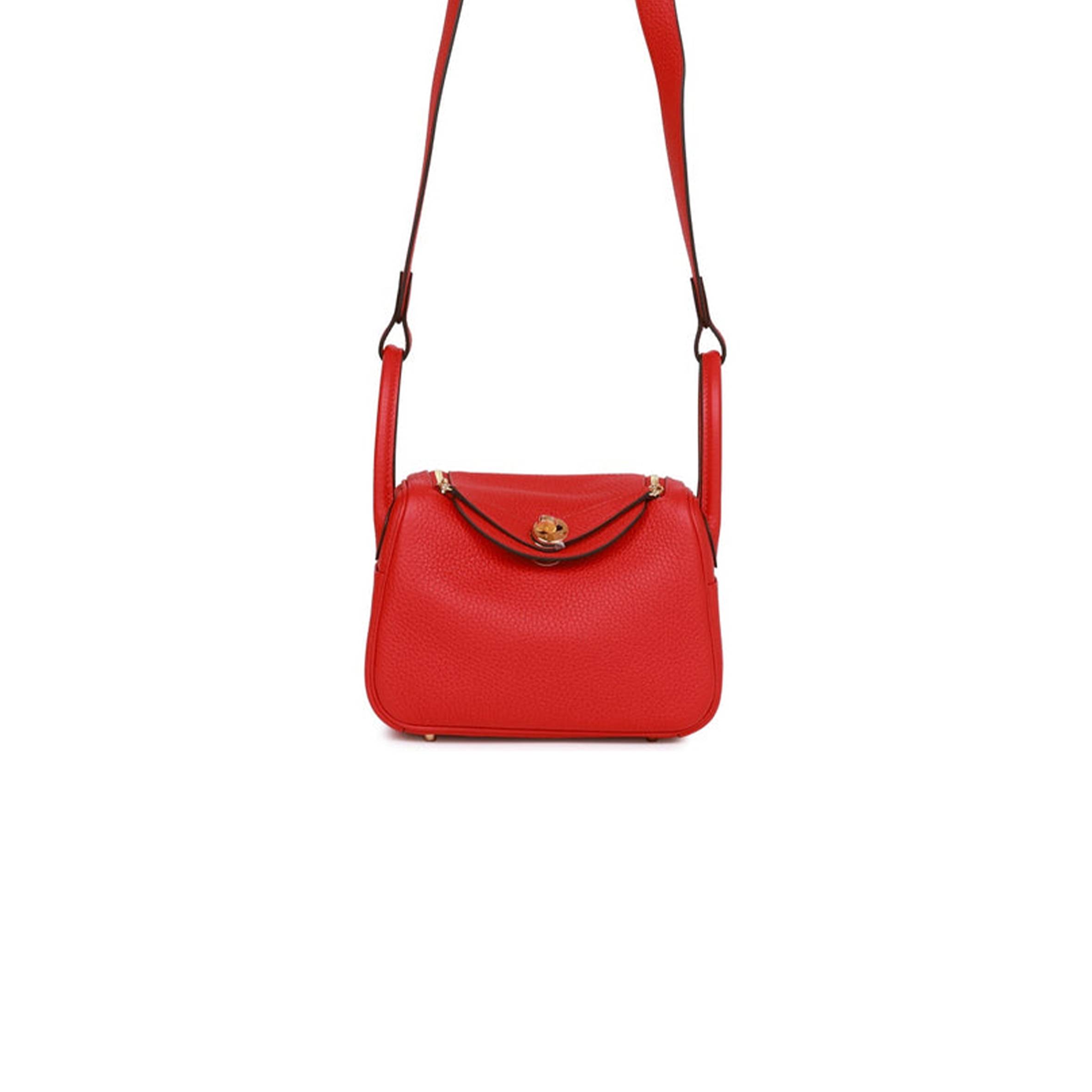 H**mes mini lindy rouge de coeur clemence gold hardware (19*12.5*9)