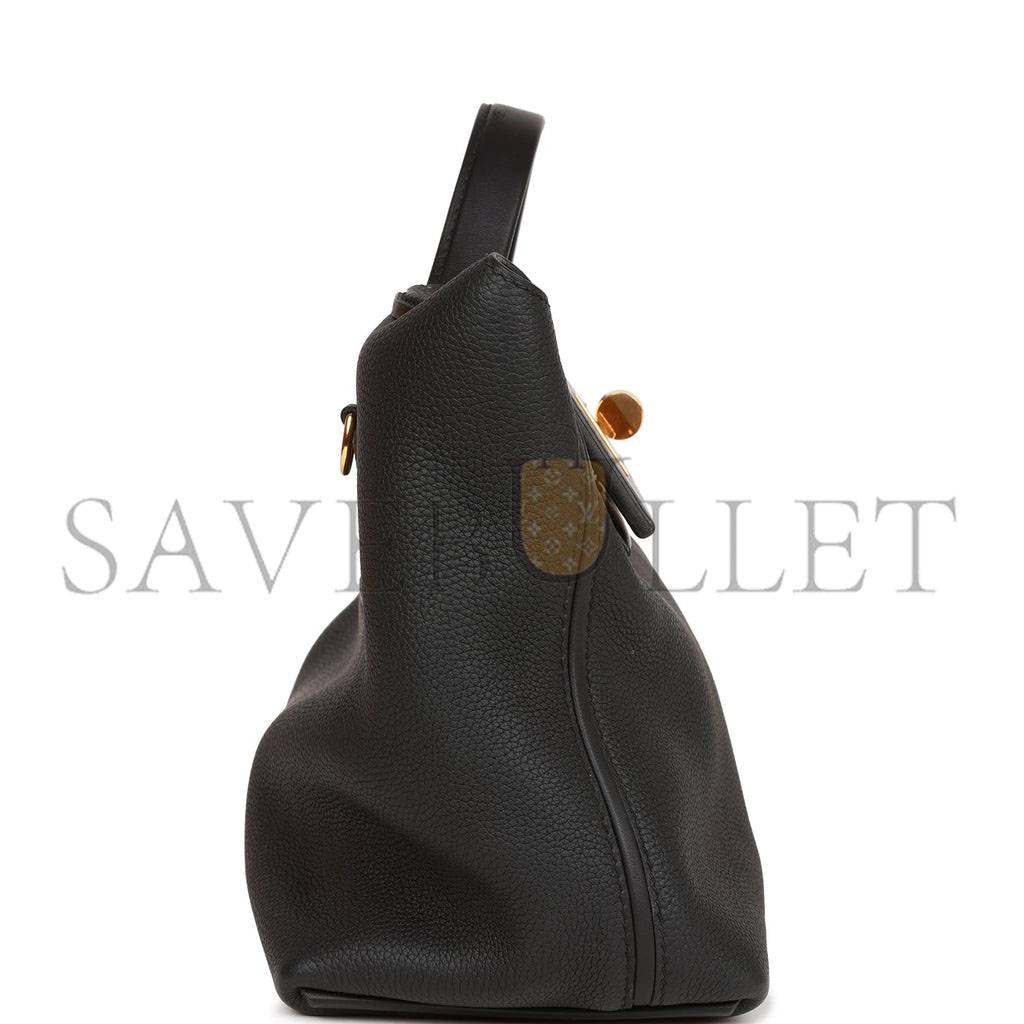 H**mes 2424 bag 29 black togo and swift gold hardware (29*24*15cm)