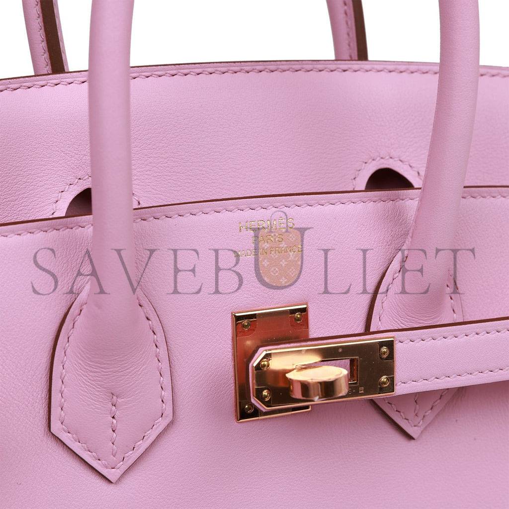 H**mes birkin 25 mauve sylvestre swift rose gold hardware handmade (25cm)