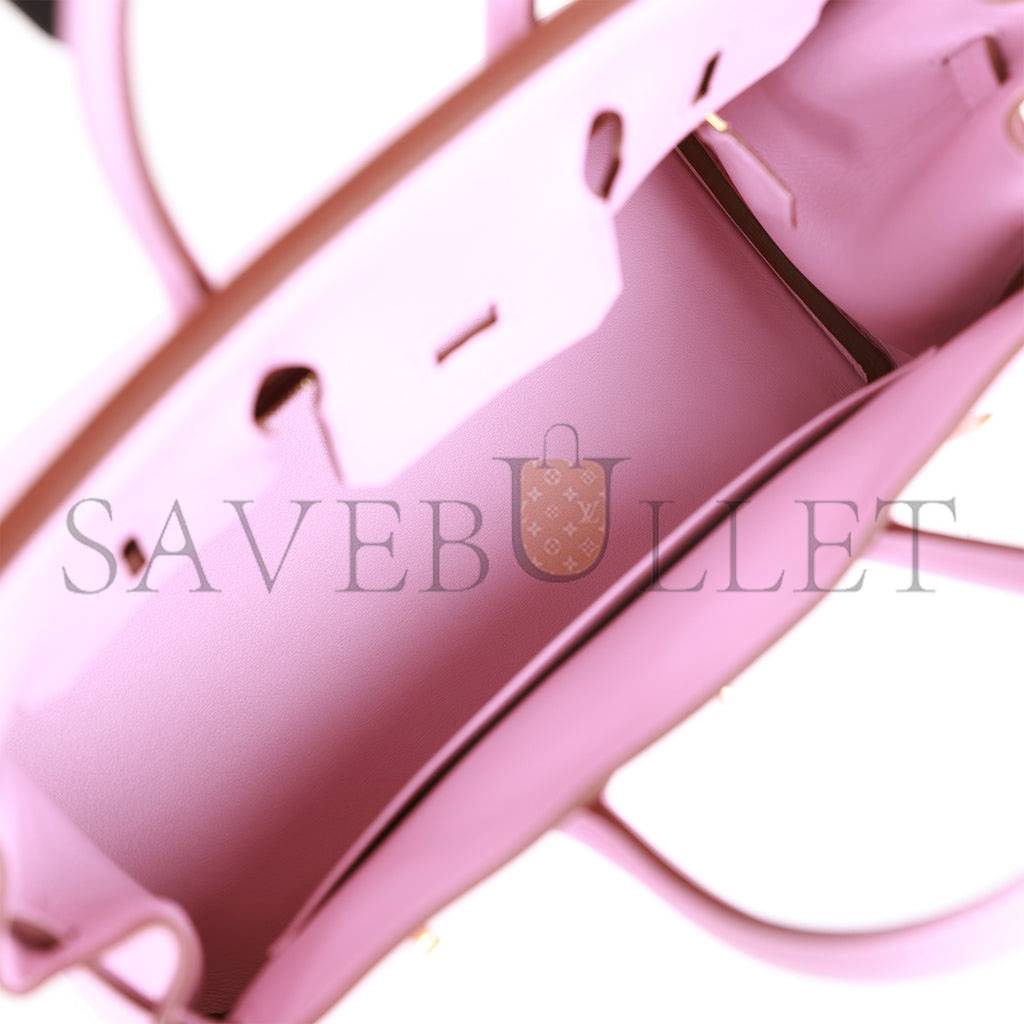 H**mes birkin 25 mauve sylvestre swift rose gold hardware handmade (25cm)