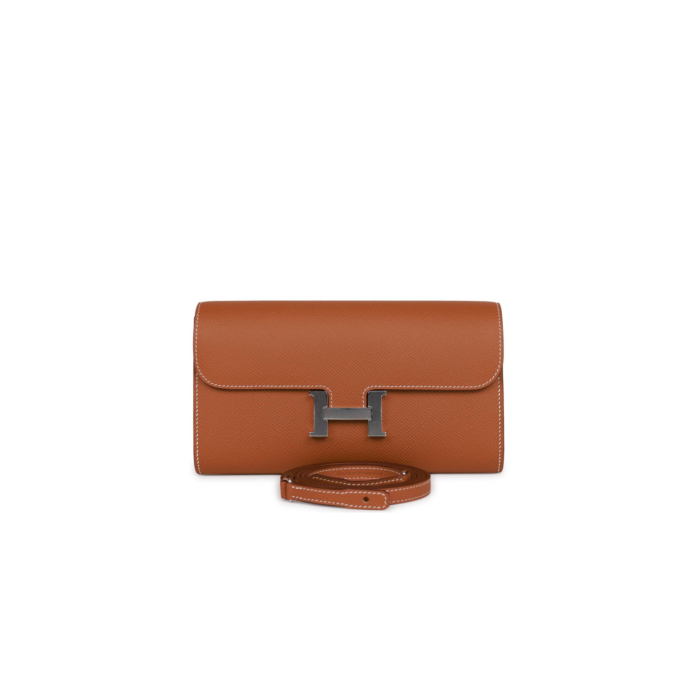 H**mes constance wallet to go gold epsom palladium hardware (22*11cm)