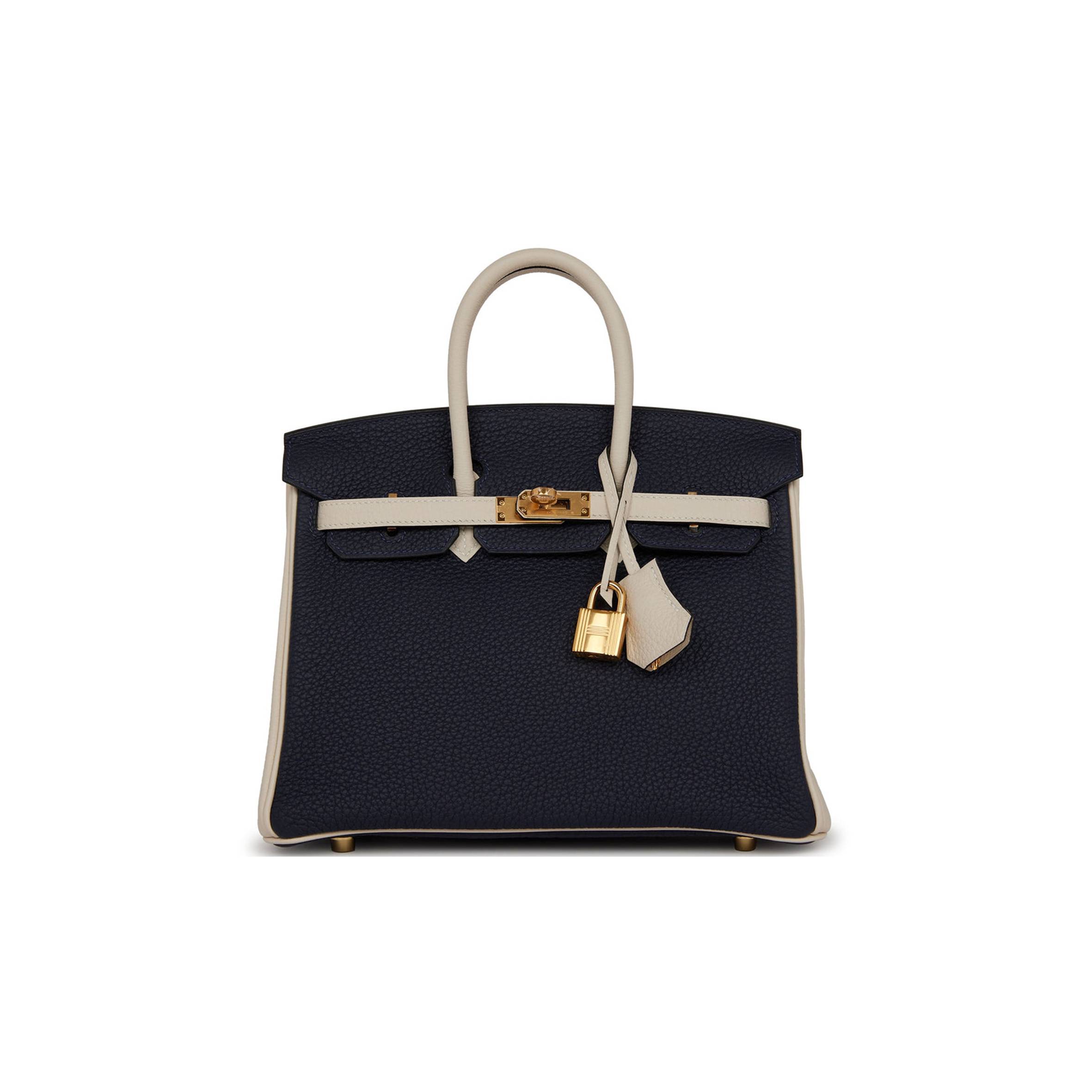H**mes special order (hss) birkin 25 bleu nuit and craie togo gold hardware handmade (25cm)