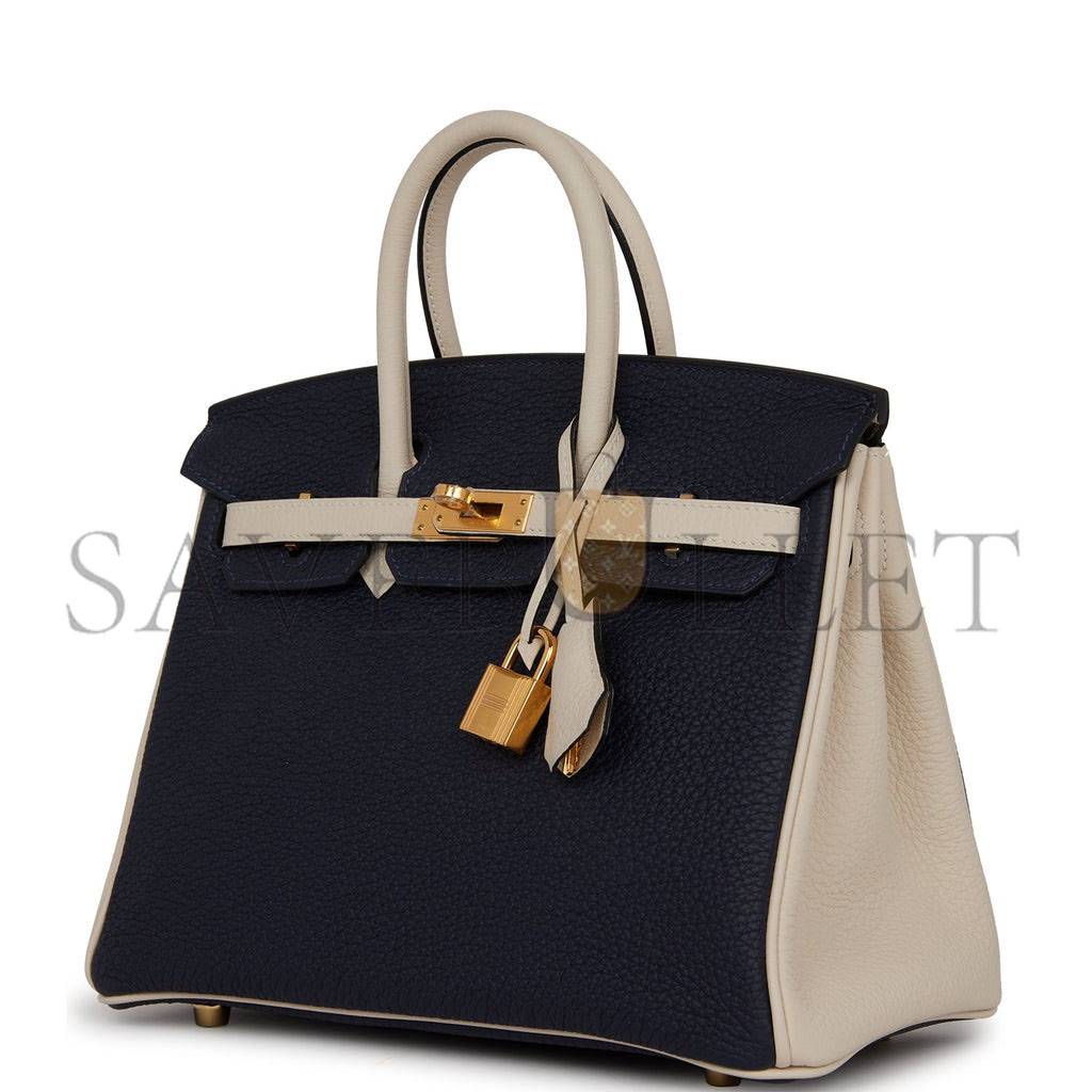 H**mes special order (hss) birkin 25 bleu nuit and craie togo gold hardware handmade (25cm)