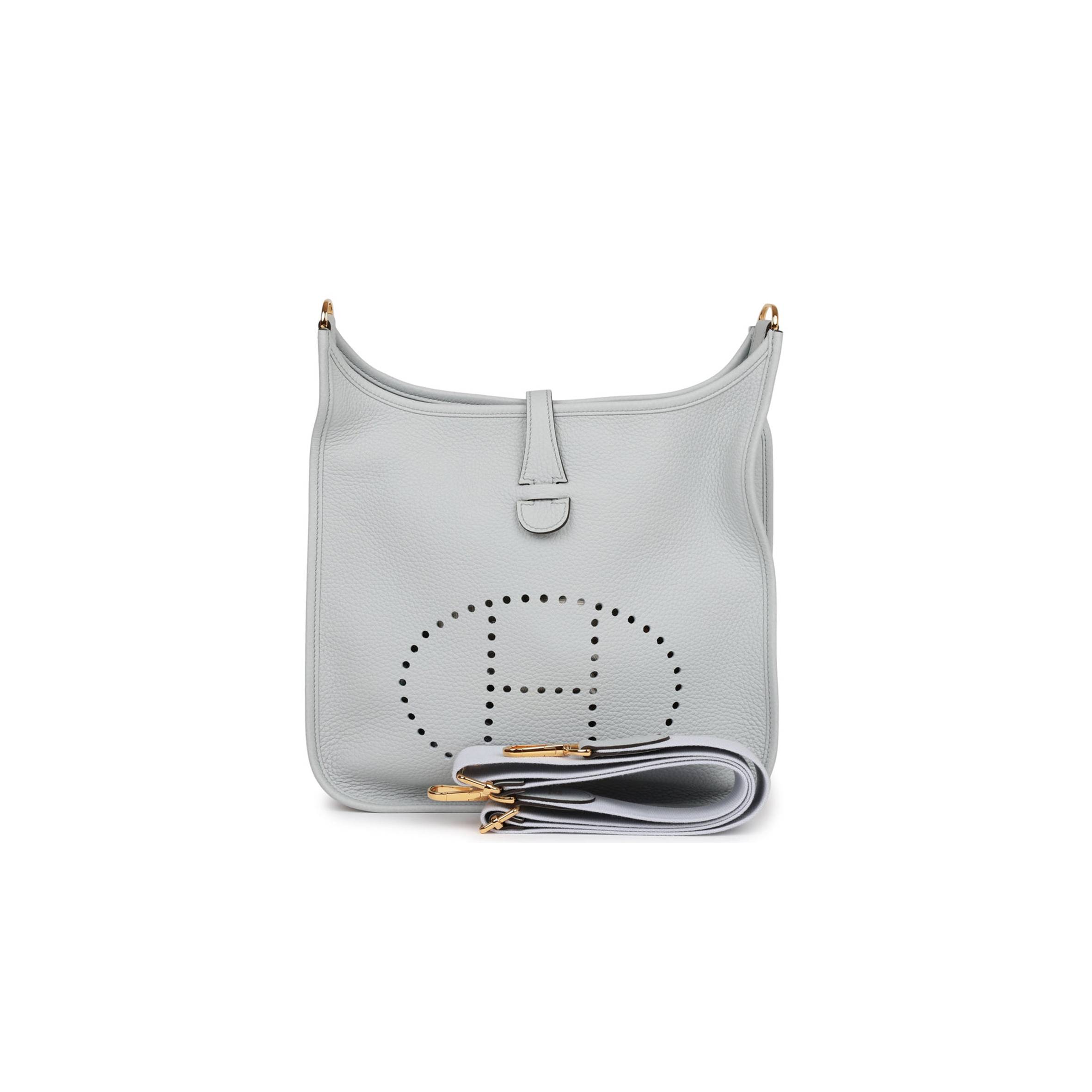 H**mes evelyne iii pm bleu lin clemence gold hardware (29*30*7cm)