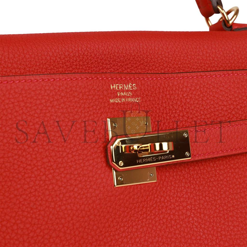 H**mes kelly retourne 35 geranium togo gold hardware(35*24*12cm)
