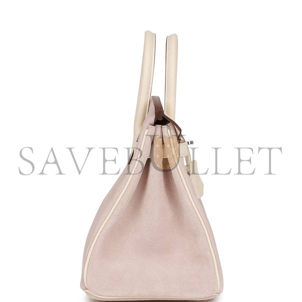 H**mes birkin 25 glycine grizzly and nata swift palladium hardware (25cm)