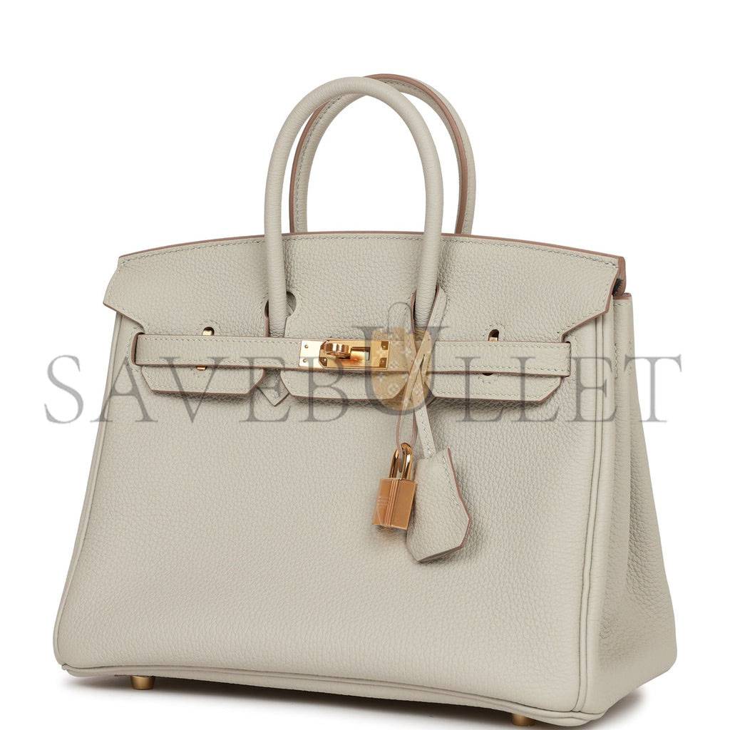 H**mes birkin 25 gris perle togo gold hardware handmade (25*19*12cm)