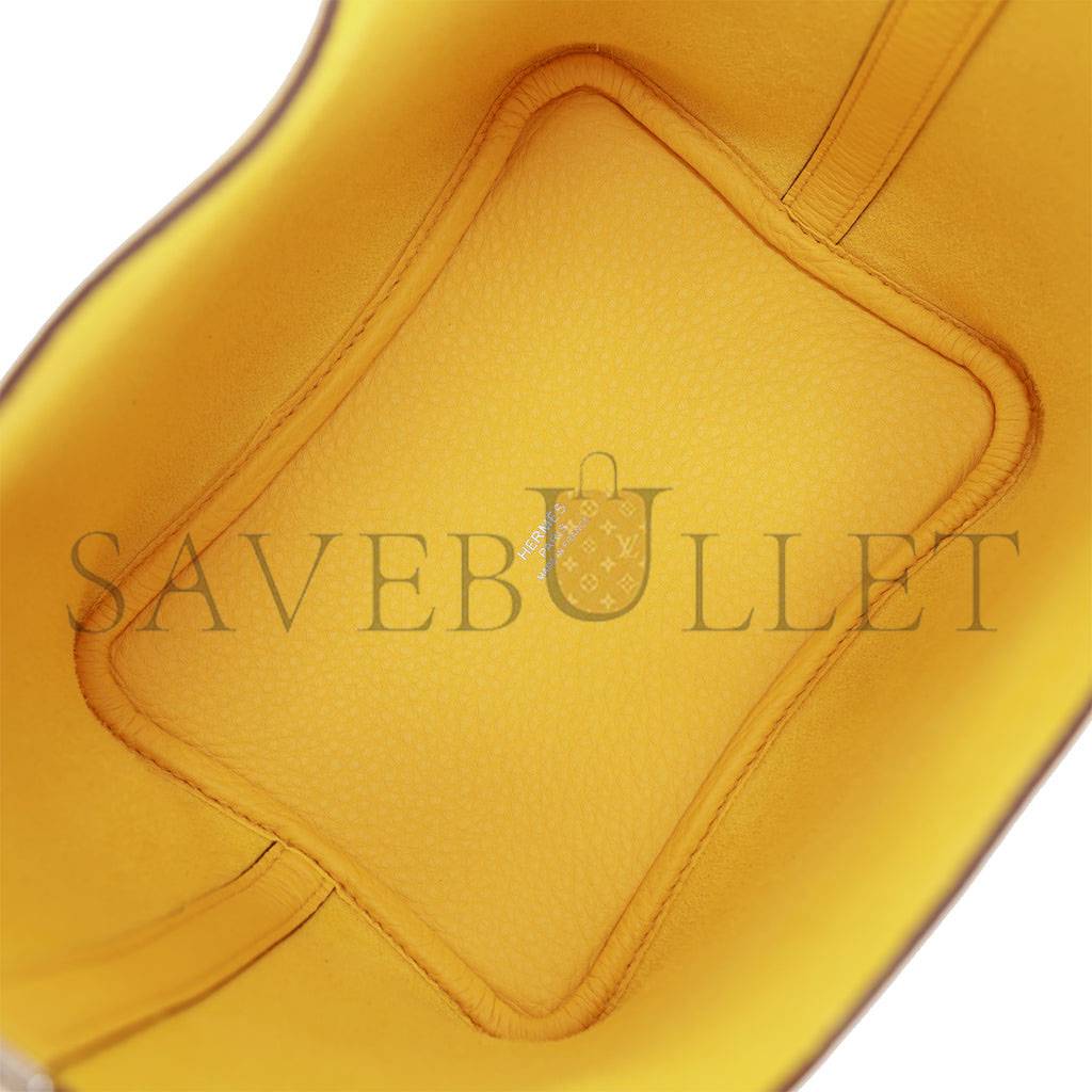 H**mes picotin lock 18 jaune de naples clemence palladium hardware (18*13*18cm)