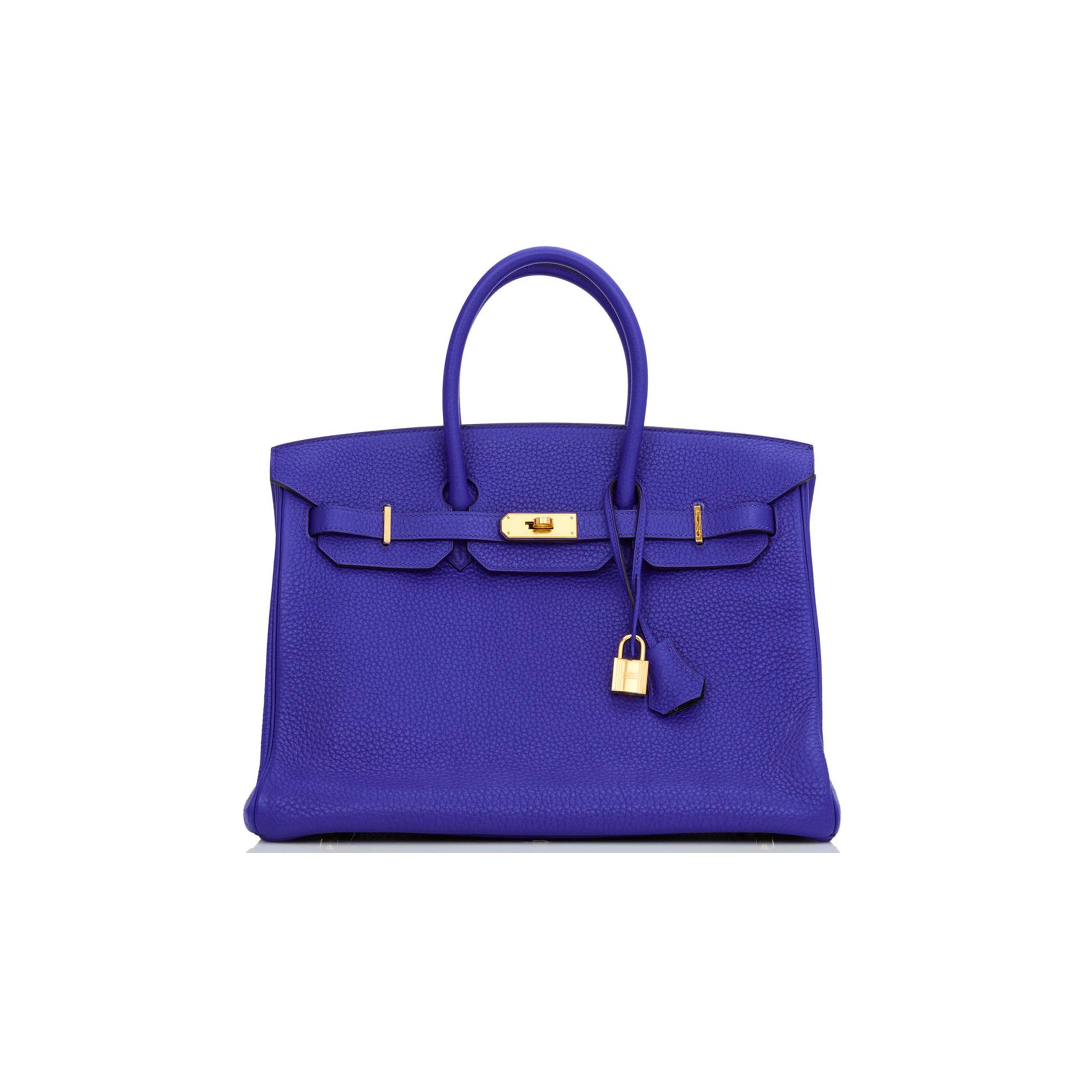H**mes special order (hss) birkin 35 bleu electric verso clemence gold hardware (35*25*18cm)