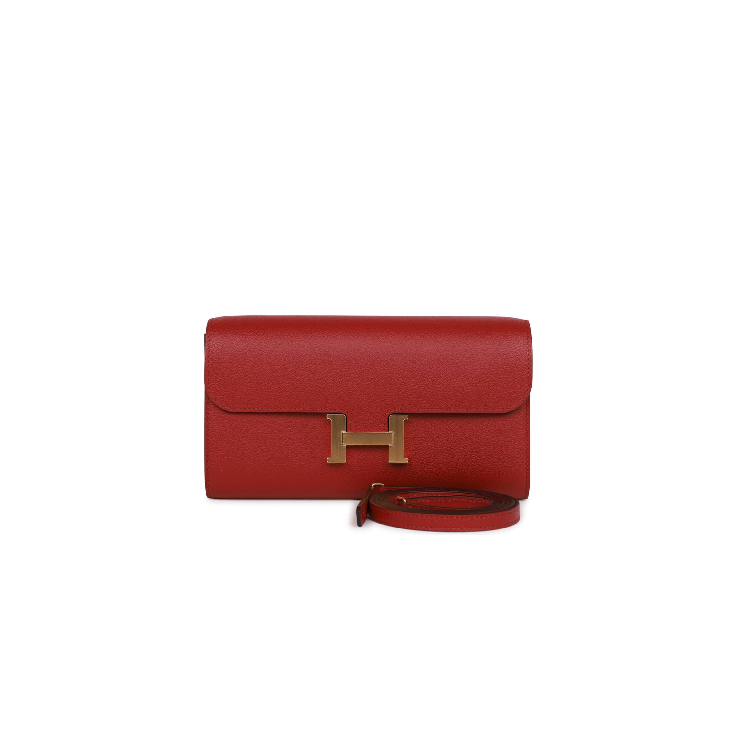 H**mes constance wallet to go rouge grenat evercolor gold hardware (8*4.5*1.5cm)