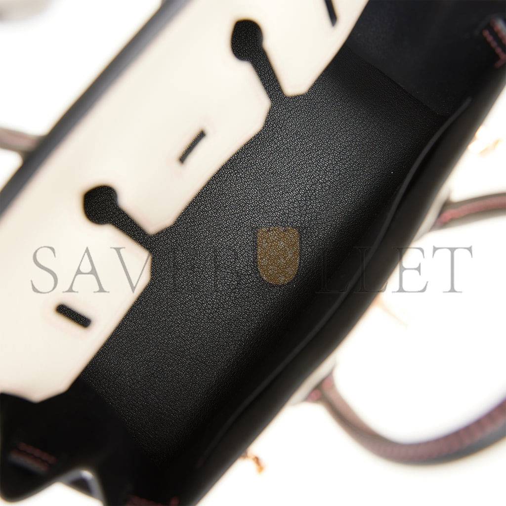 H**mes special order (hss) birkin sellier 25 nata and black epsom rose gold hardware (25cm)