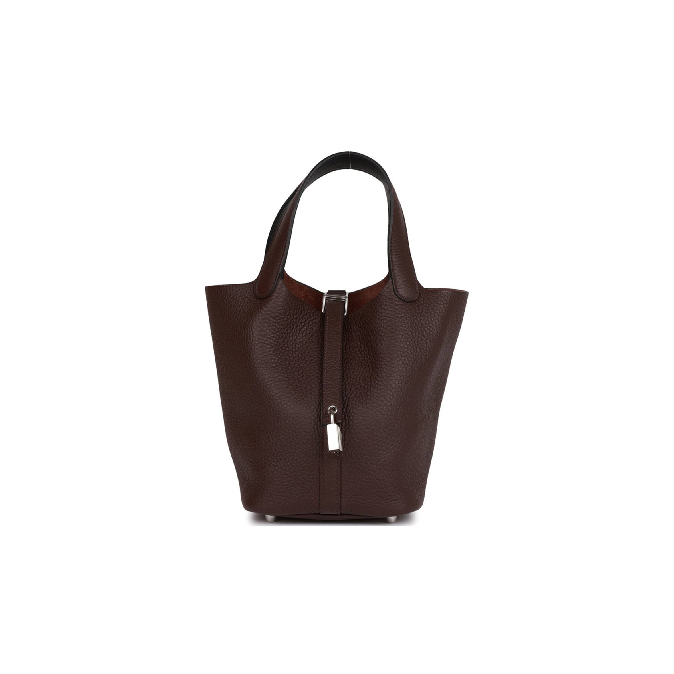 H**mes eclat picotin lock 18 rouge sellier clemence palladium hardware (22cm)