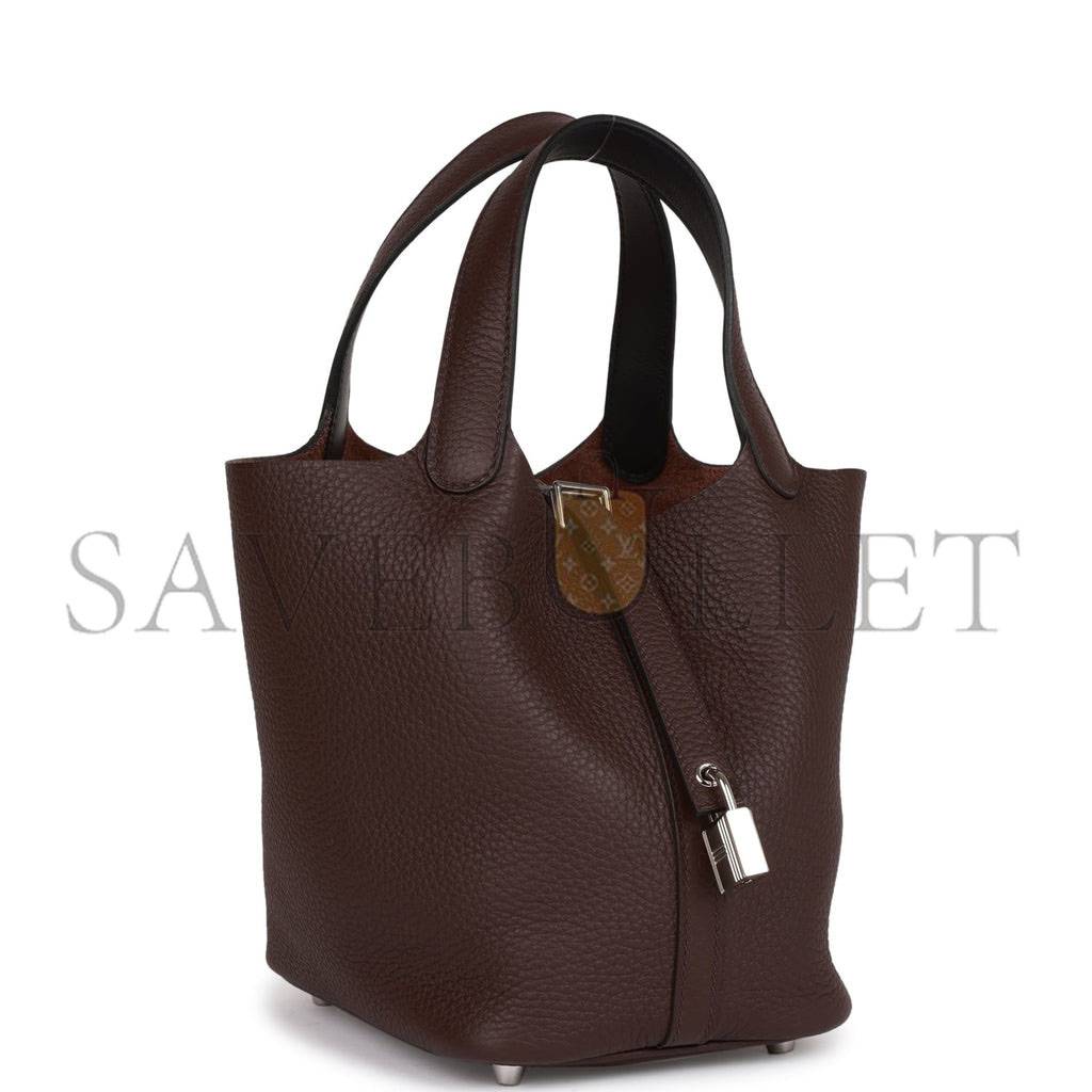 H**mes eclat picotin lock 18 rouge sellier clemence palladium hardware (22cm)