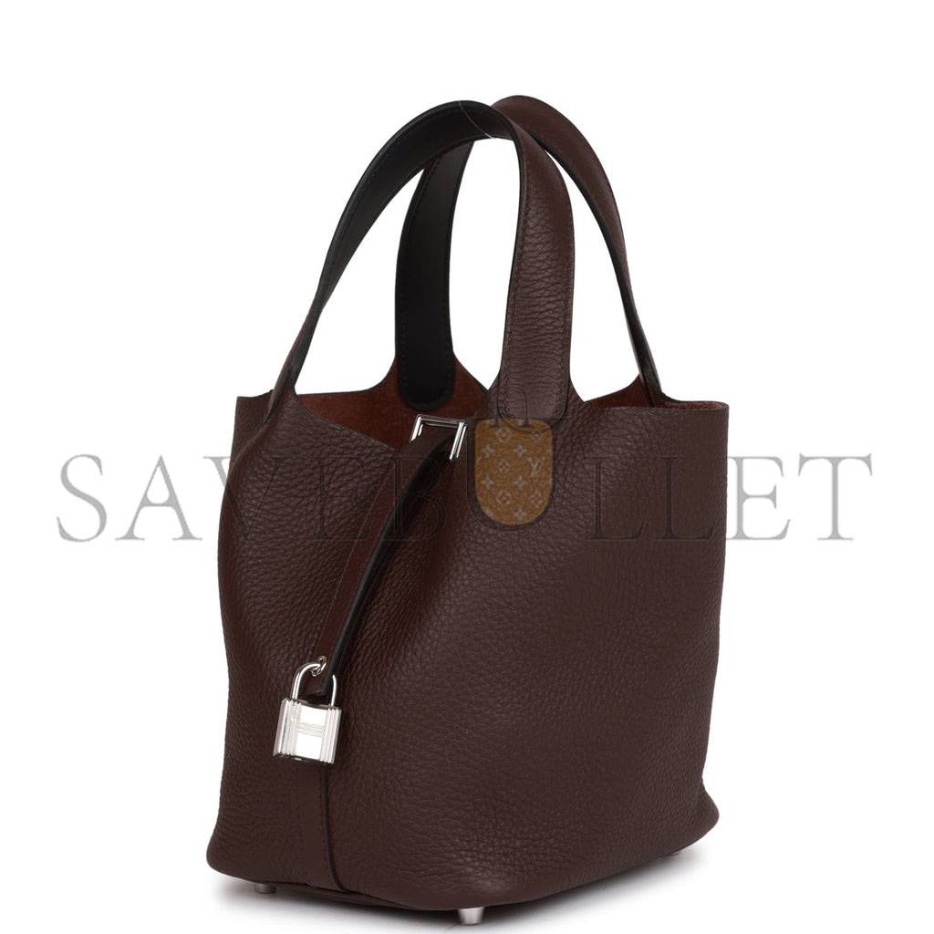 H**mes eclat picotin lock 18 rouge sellier clemence palladium hardware (22cm)