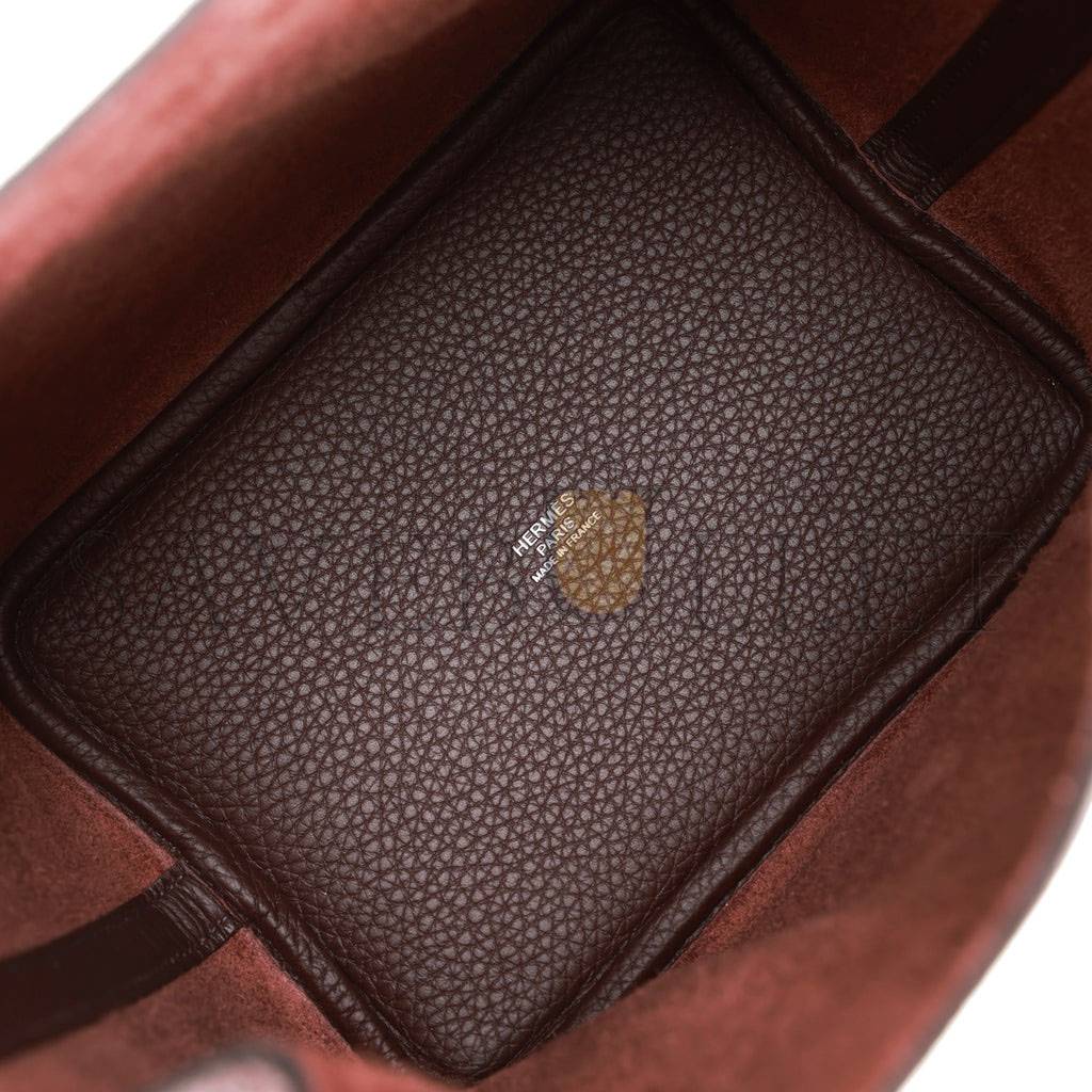 H**mes eclat picotin lock 18 rouge sellier clemence palladium hardware (22cm)