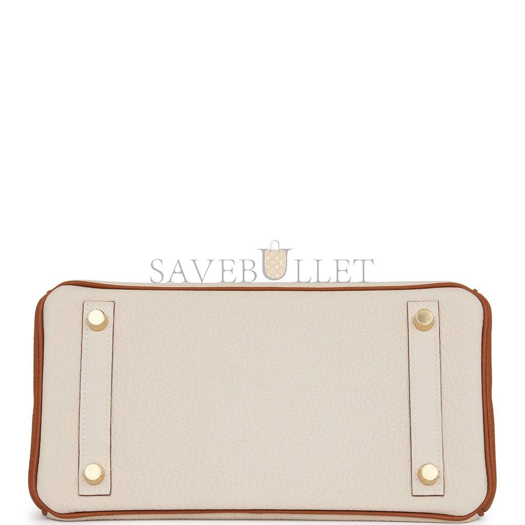 H**mes special order (hss) birkin 25 craie and gold togo brushed gold hardware handmade (25cm)