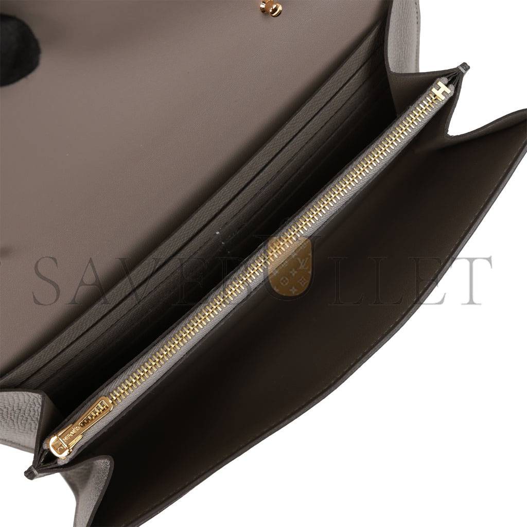 H**mes constance wallet to go gris meyer epsom gold hardware (20.5 x 13 x 2cm)