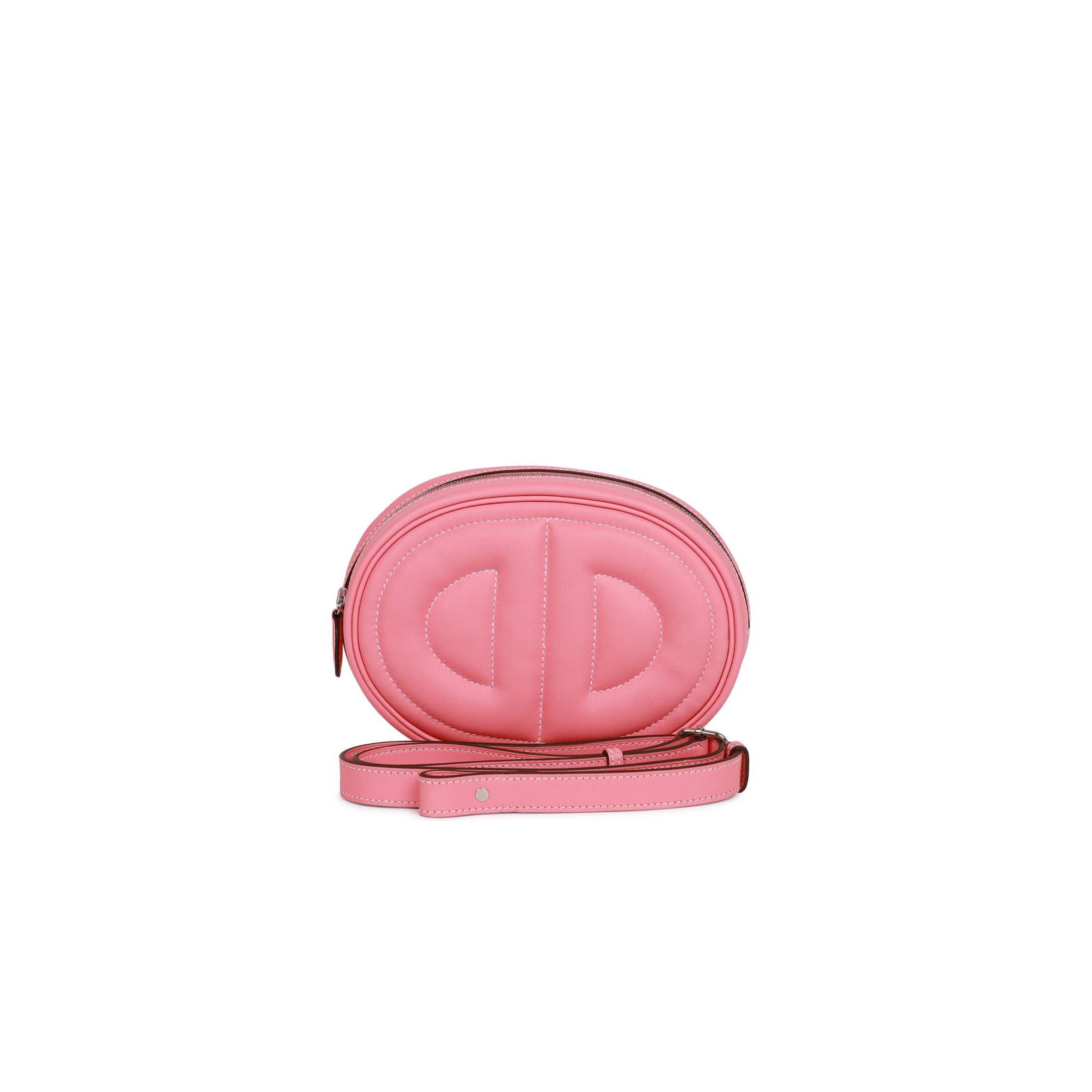 H**mes in-the-loop belt bag rose d''ete verso swift palladium hardware (19cm)