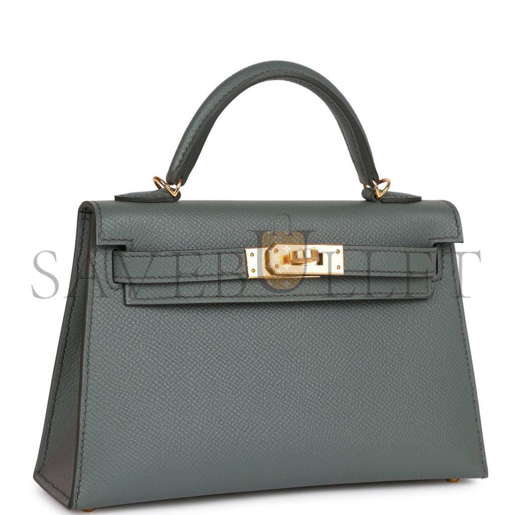 H**mes mini kelly sellier 20 vert amande epsom gold hardware (19*12*5.5cm)