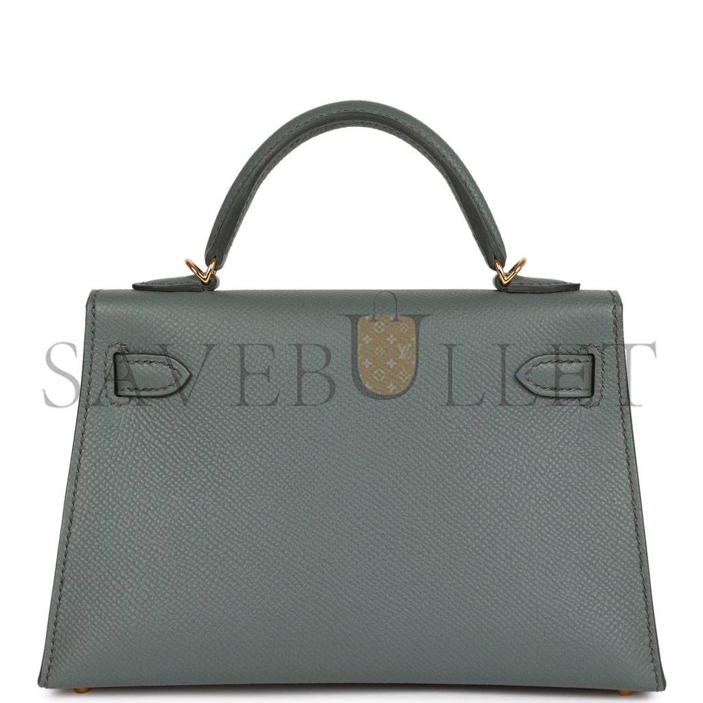 H**mes mini kelly sellier 20 vert amande epsom gold hardware (19*12*5.5cm)