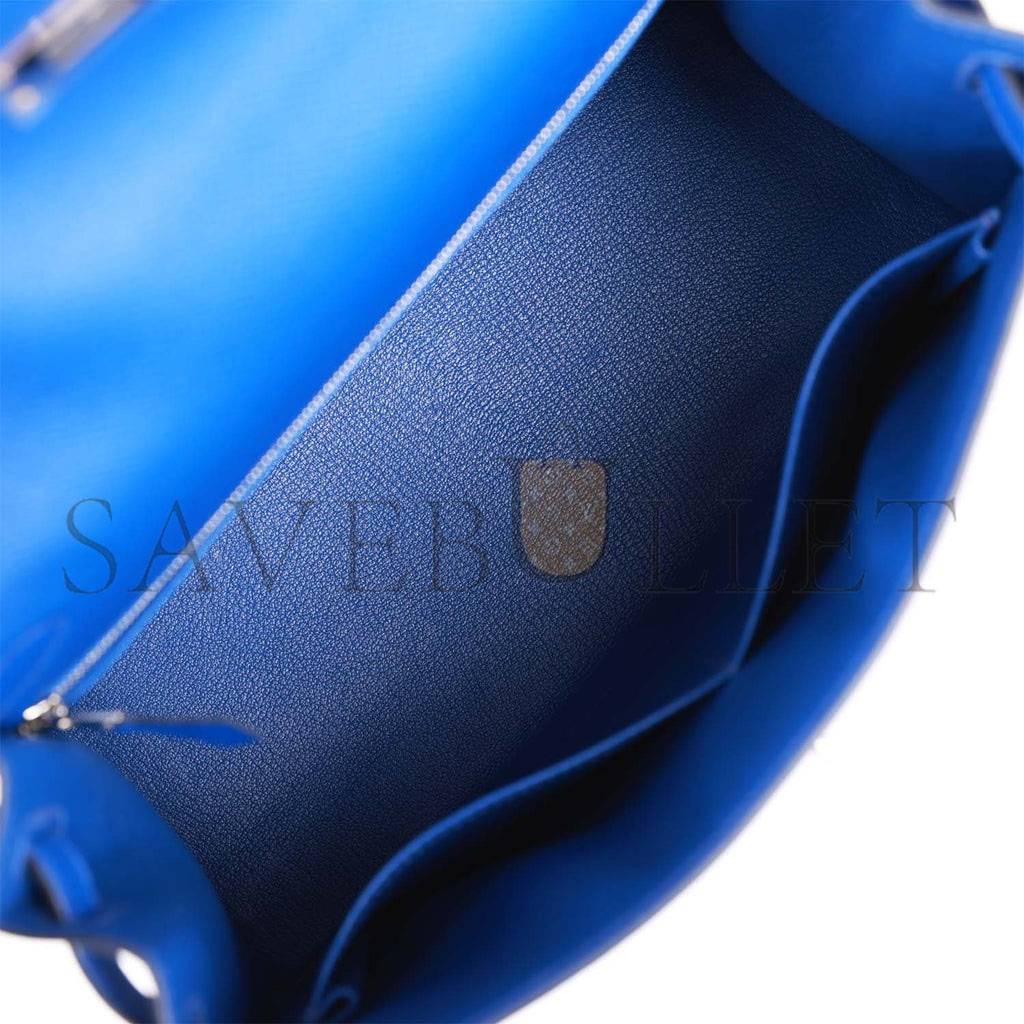 H**mes bleu royal epsom sellier kelly 28cm palladium hardware (28cm)