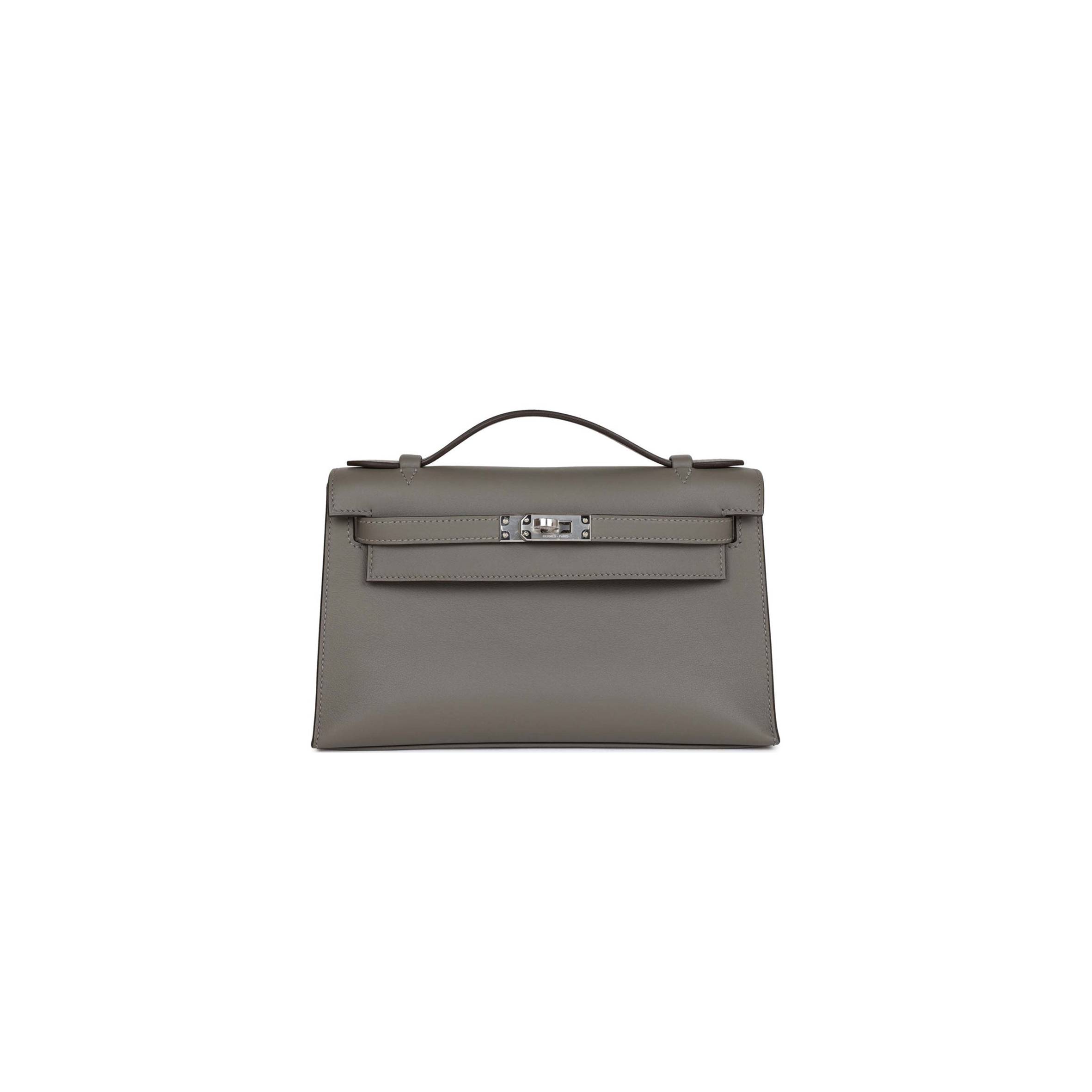 H**mes mini kelly pochette gris meyer swift palladium hardware (22*14*7cm)