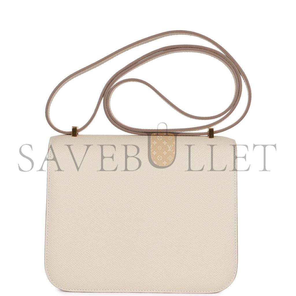 H**mes constance 18 craie epsom gold hardware (18cm)